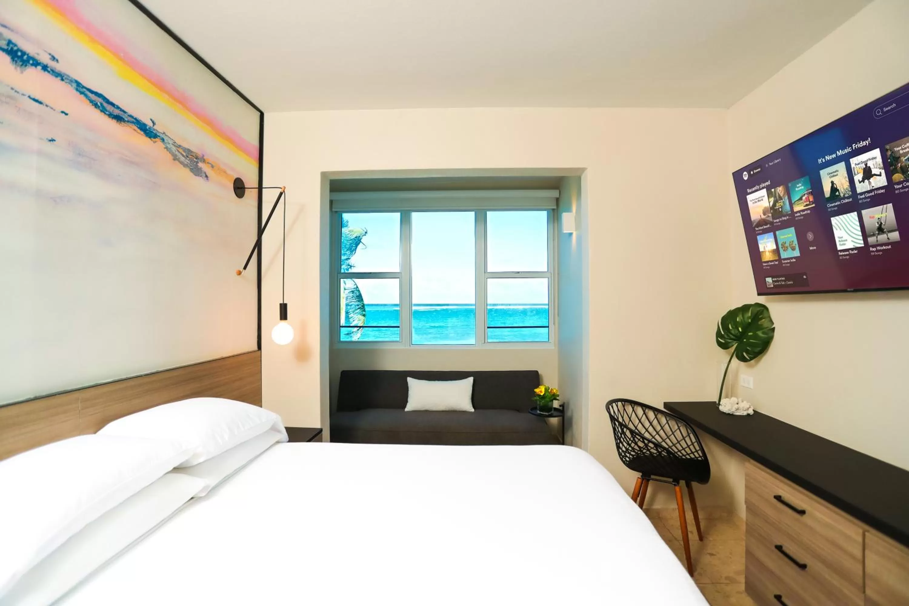 Bedroom, Bed in The Tryst Beachfront Hotel