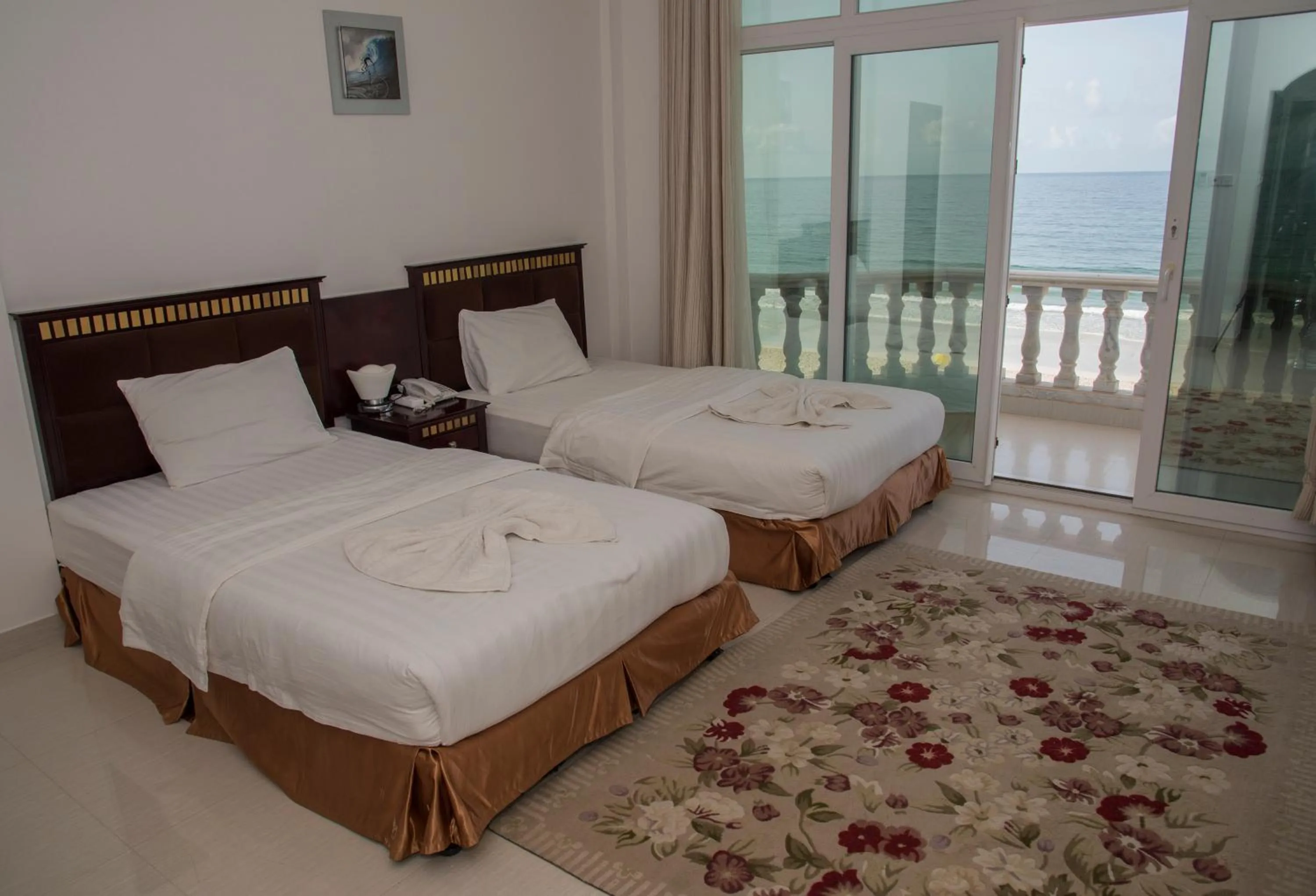 Balcony/Terrace, Bed in Beach Resort Salalah