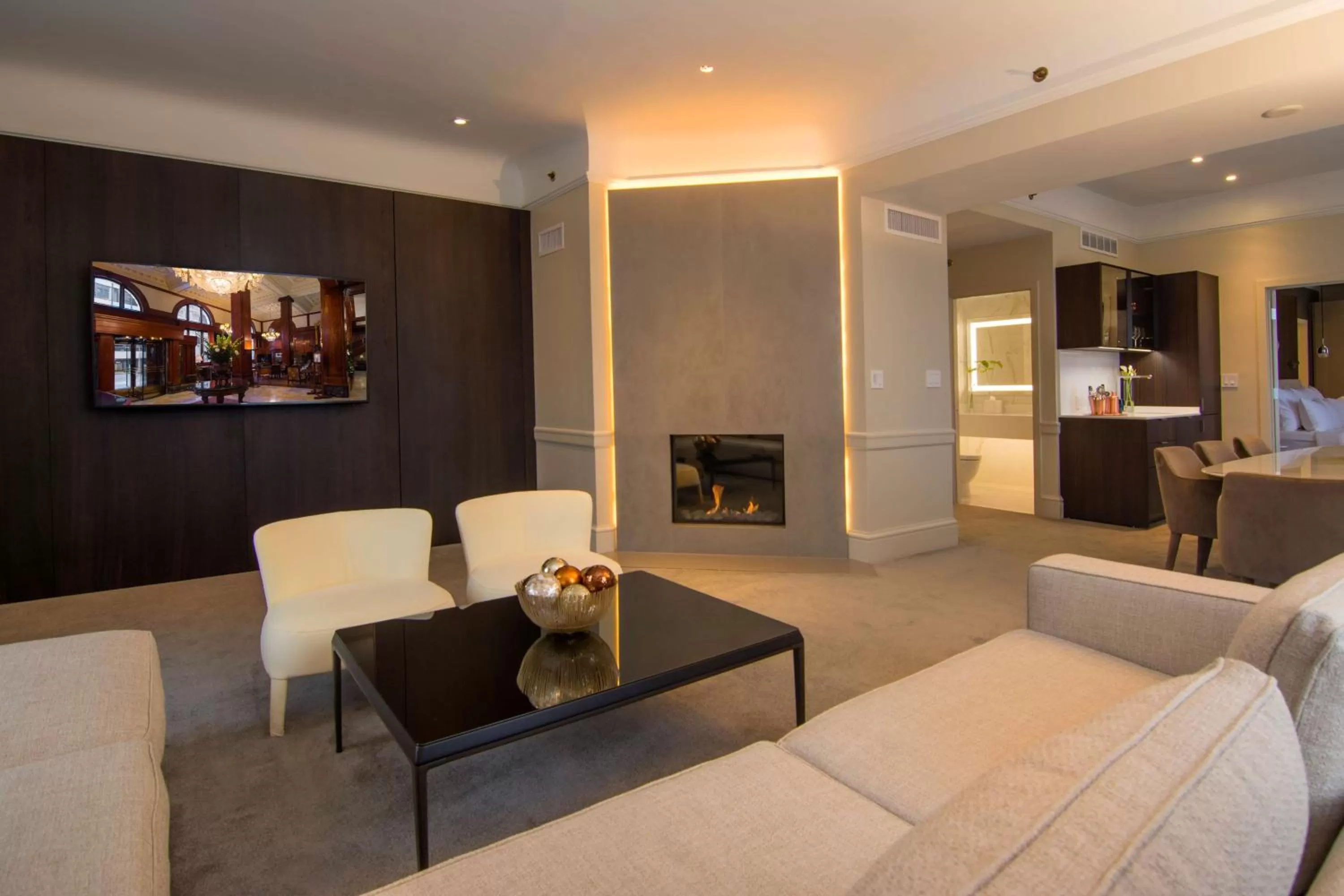 Living room in The Benson Portland, Curio Collection by Hilton