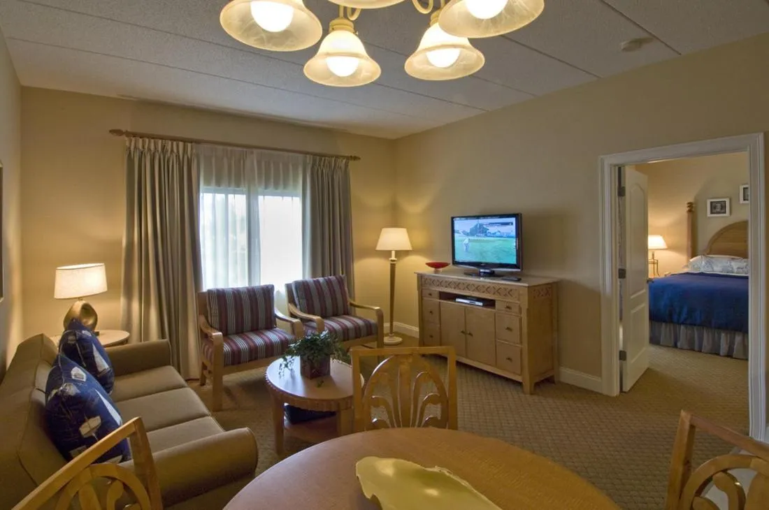 Living room in The Cove at Yarmouth by Westgate Resorts