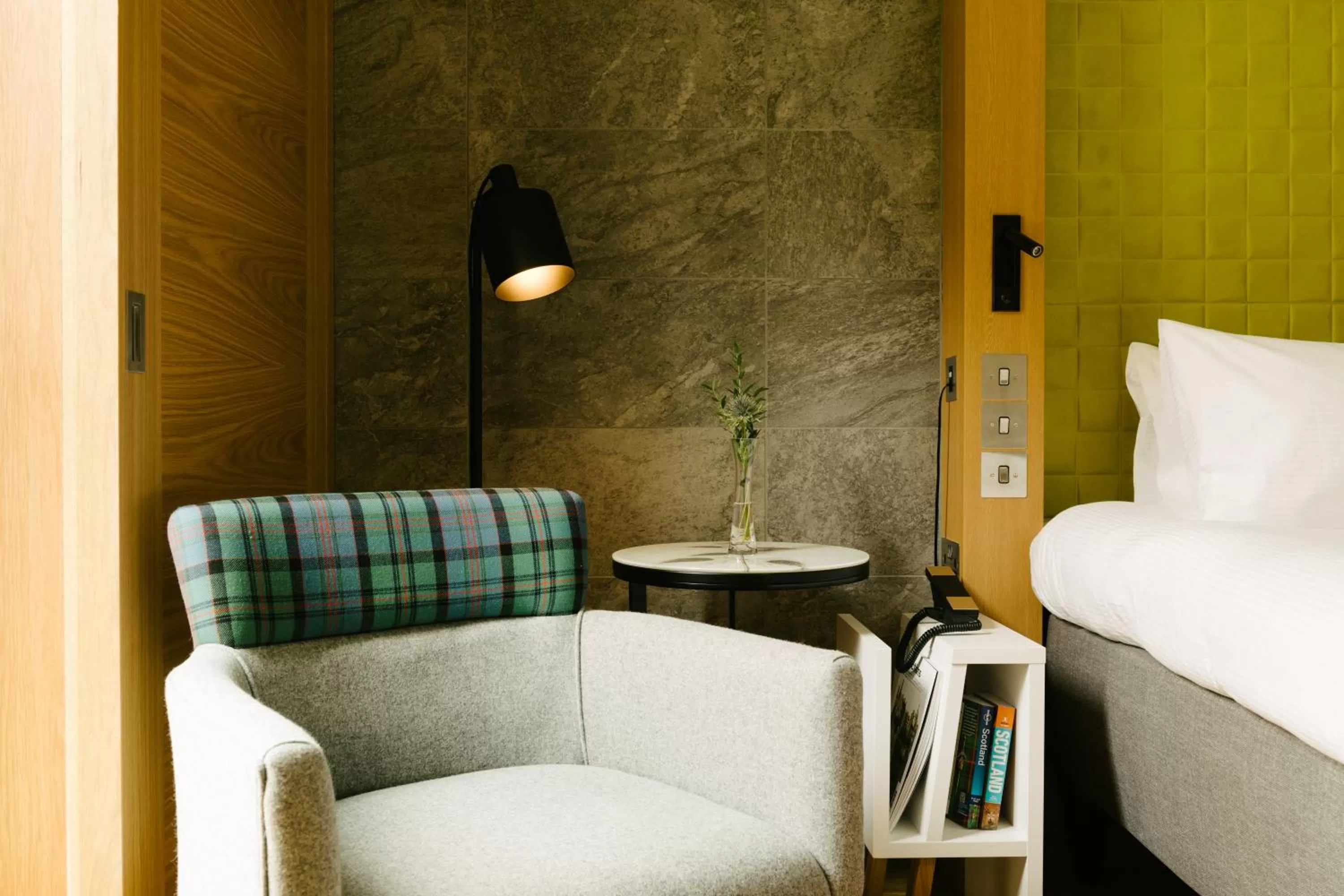 Seating area, Bed in Market Street hotel