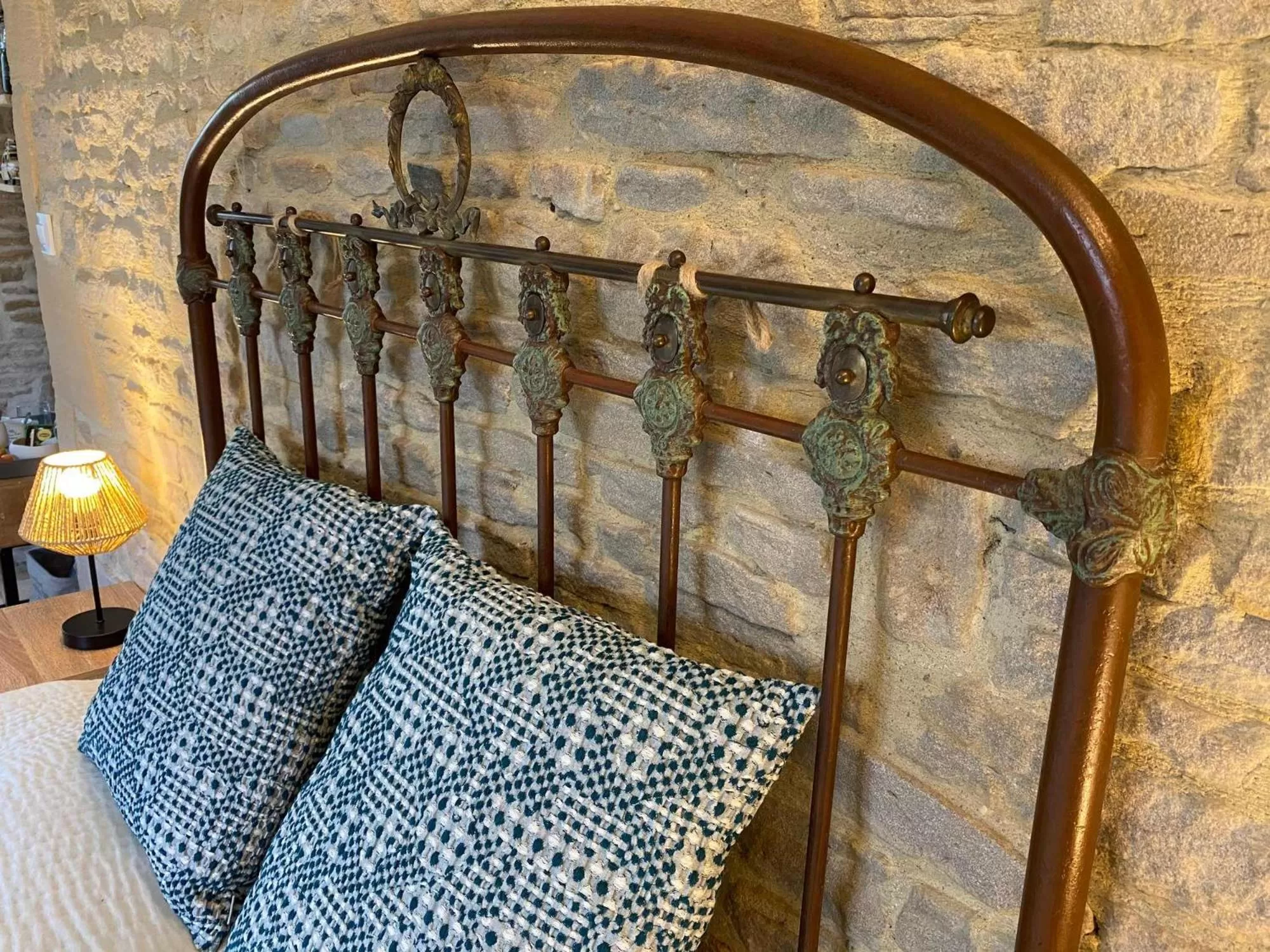 Decorative detail, Bed in Le mas Normand