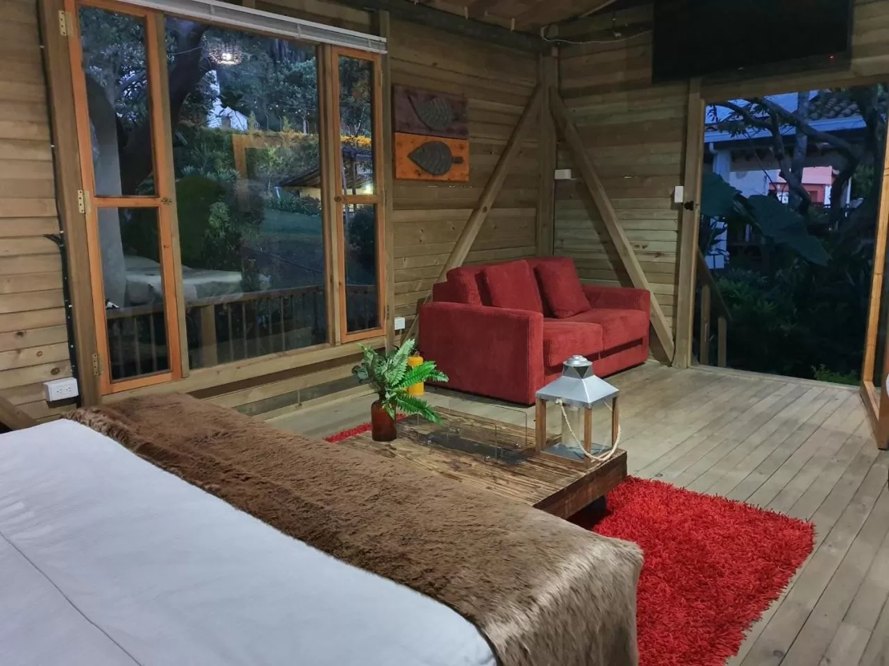 Bed, Seating Area in Hotel Casa Madero