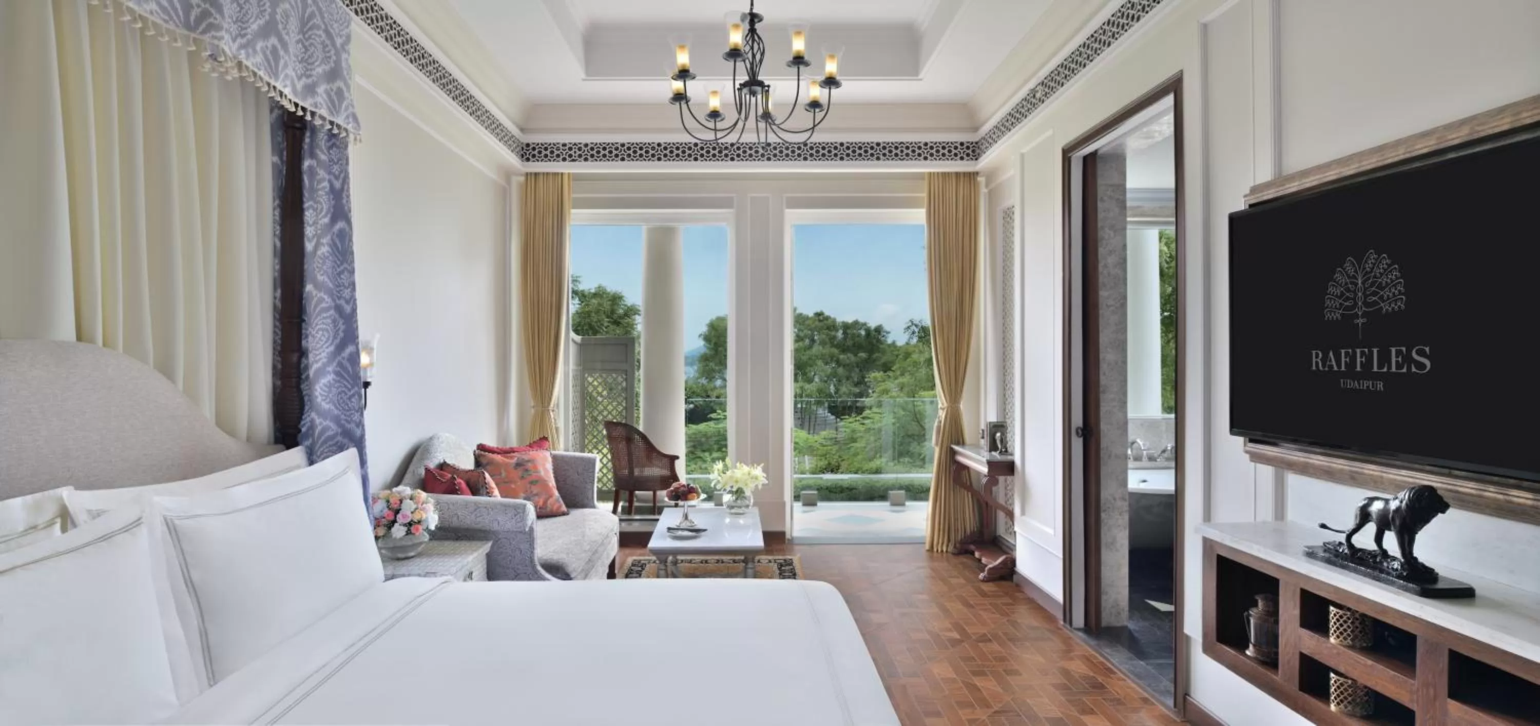 View (from property/room), Bed in Raffles Udaipur