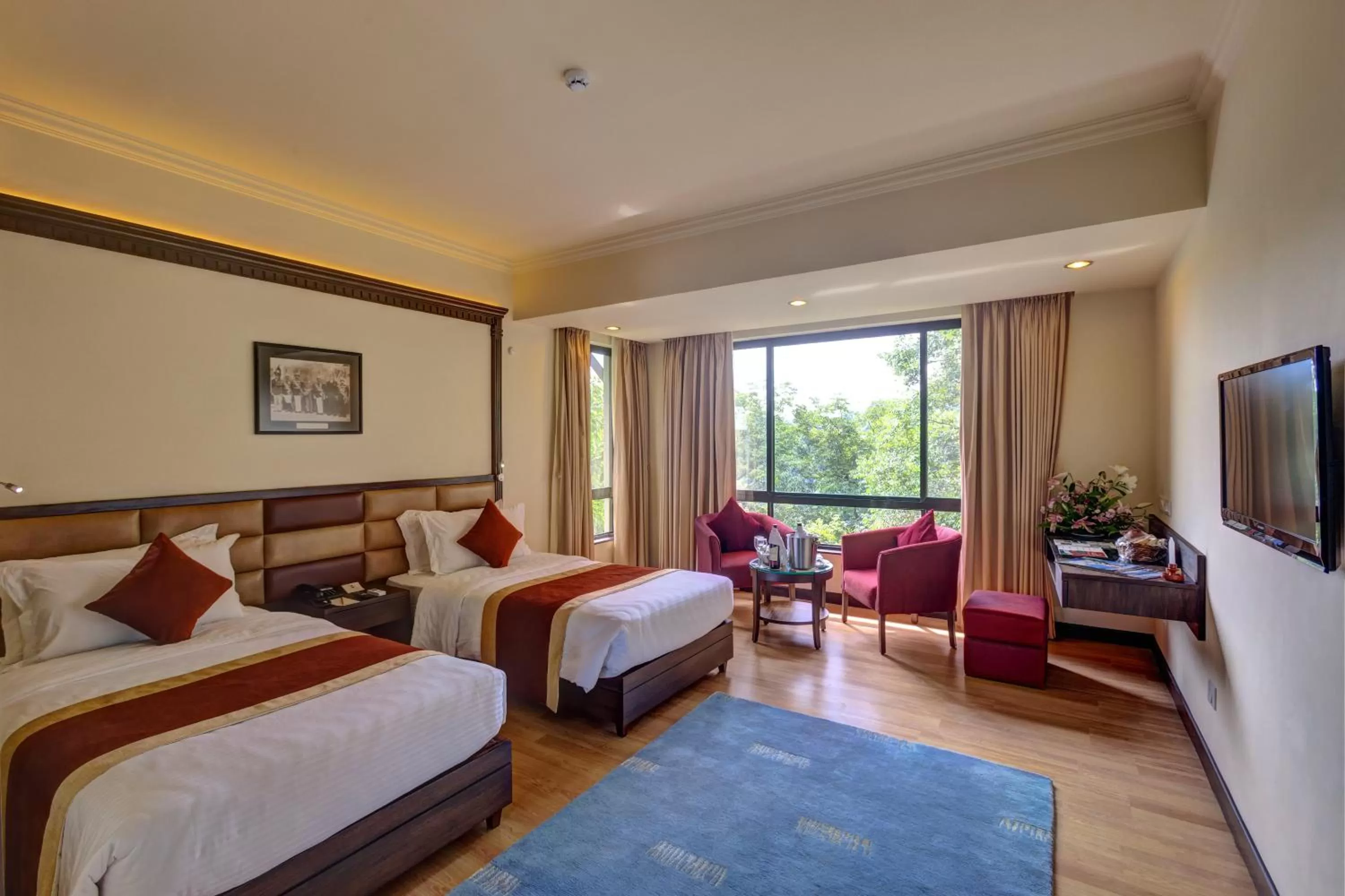 Photo of the whole room, Bed in Gokarna Forest Resort Kathmandu