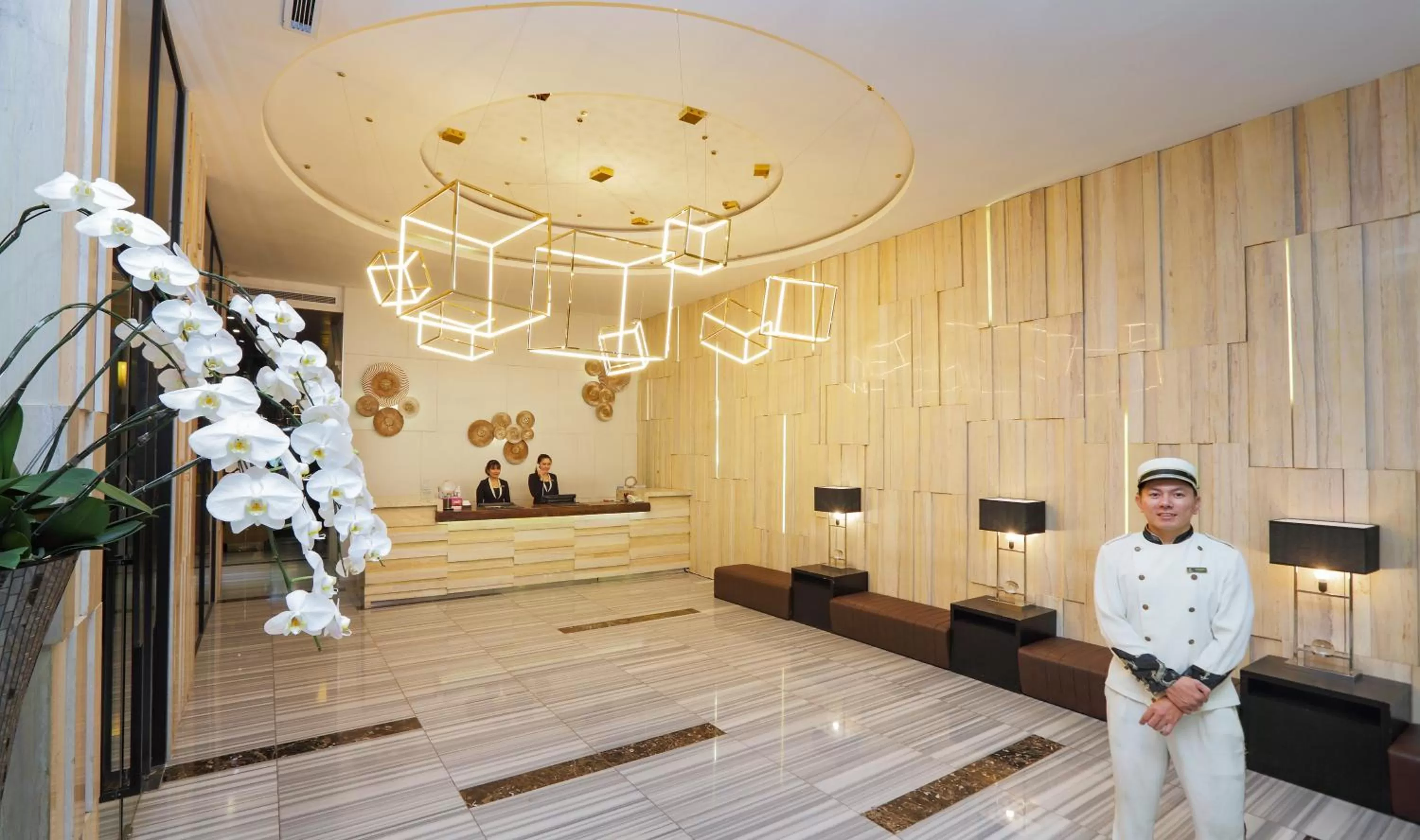 Lobby or reception in A&EM Saigon Hotel