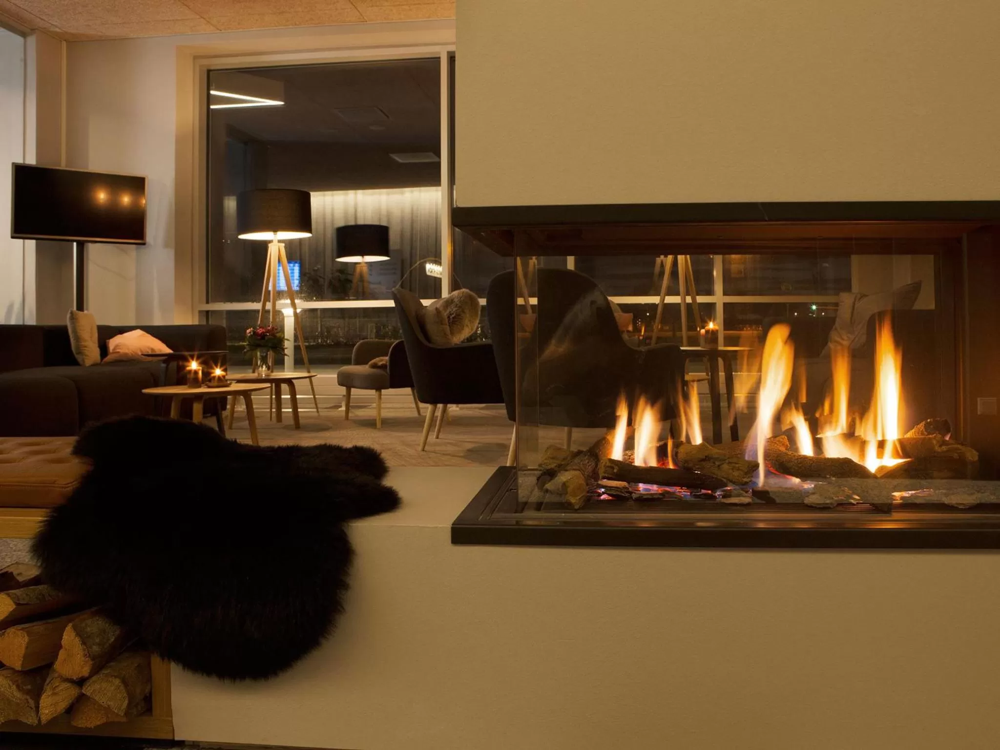 Communal lounge/ TV room in Aalborg Airport Hotel