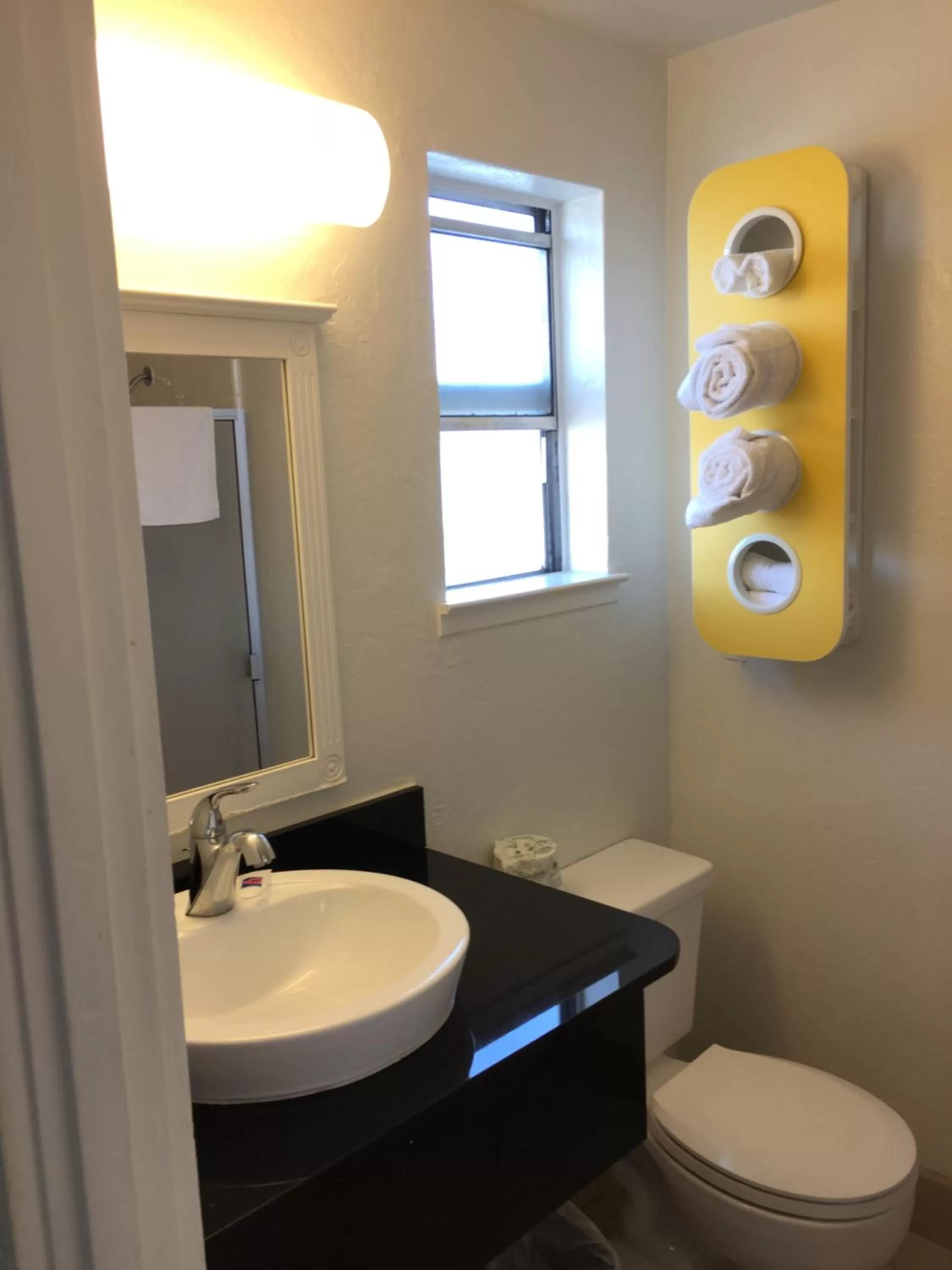 Bathroom in Motel 6 Pismo Beach CA Pacific Ocean