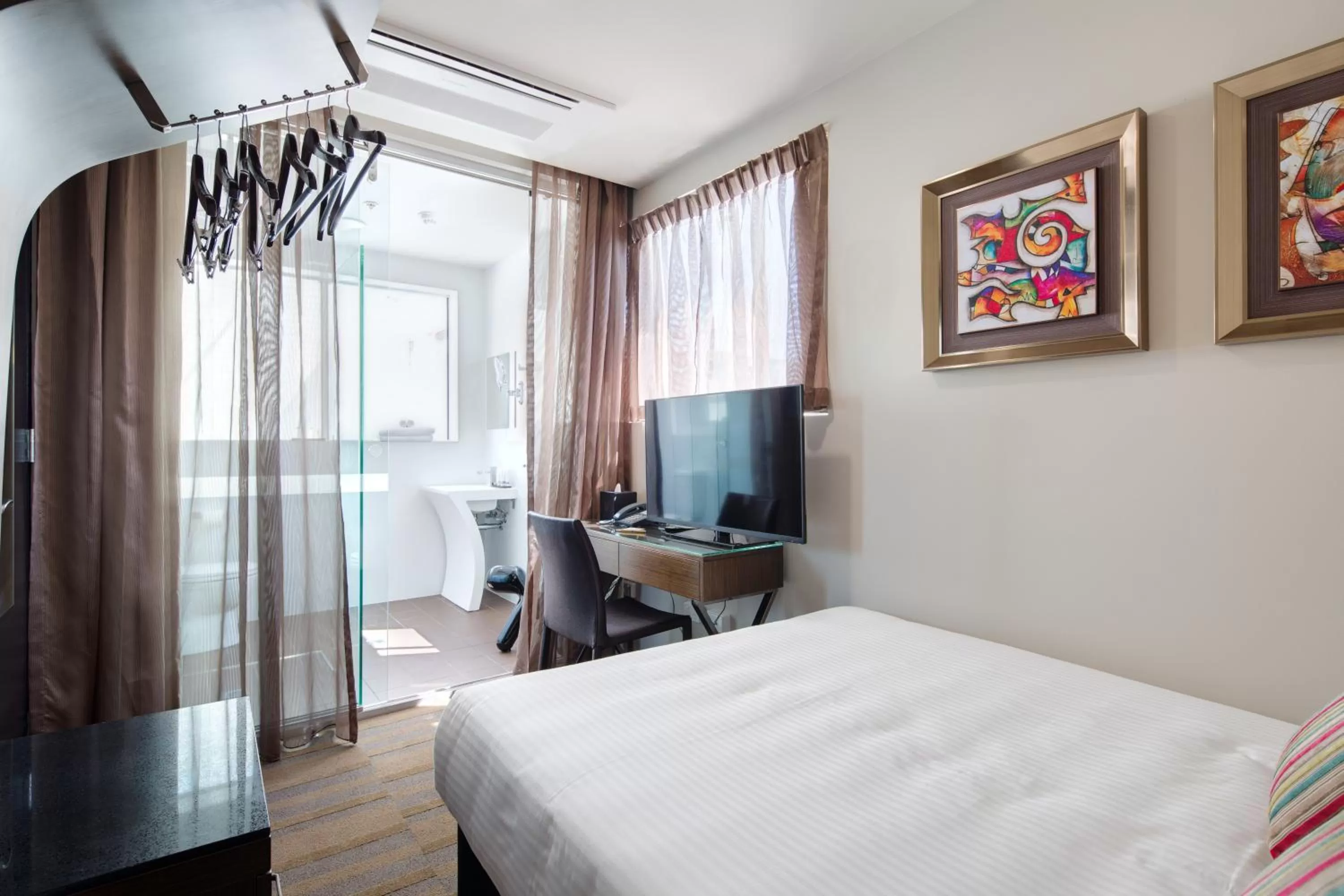 Bathroom, Bed in 57Hotel