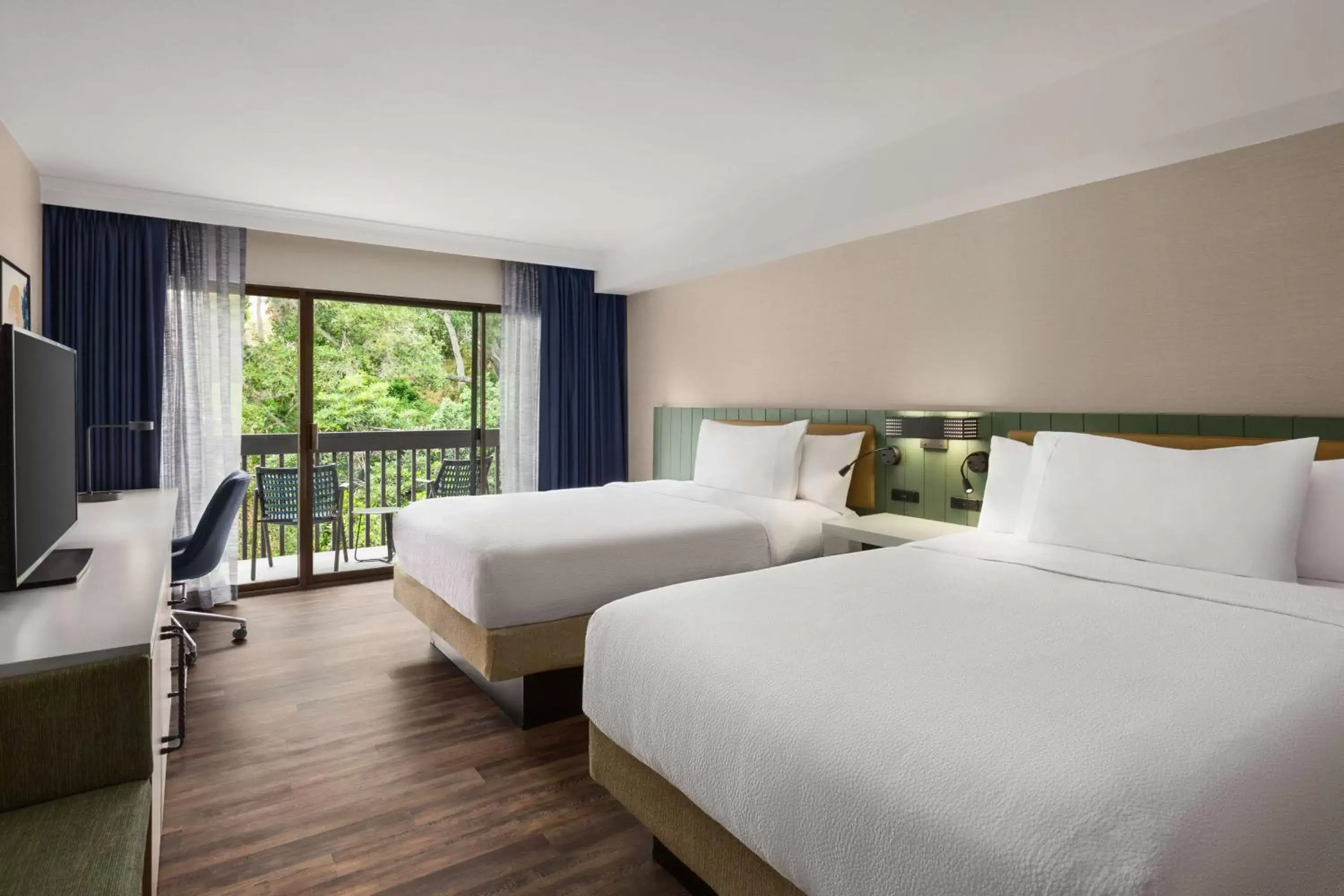 Two Queen Beds with Balcony and Bathtub - Disability Access in Hilton Garden Inn Monterey Two Queen Beds with Balcony and Bathtub - Disability Access in Hilton Garden Inn Monterey