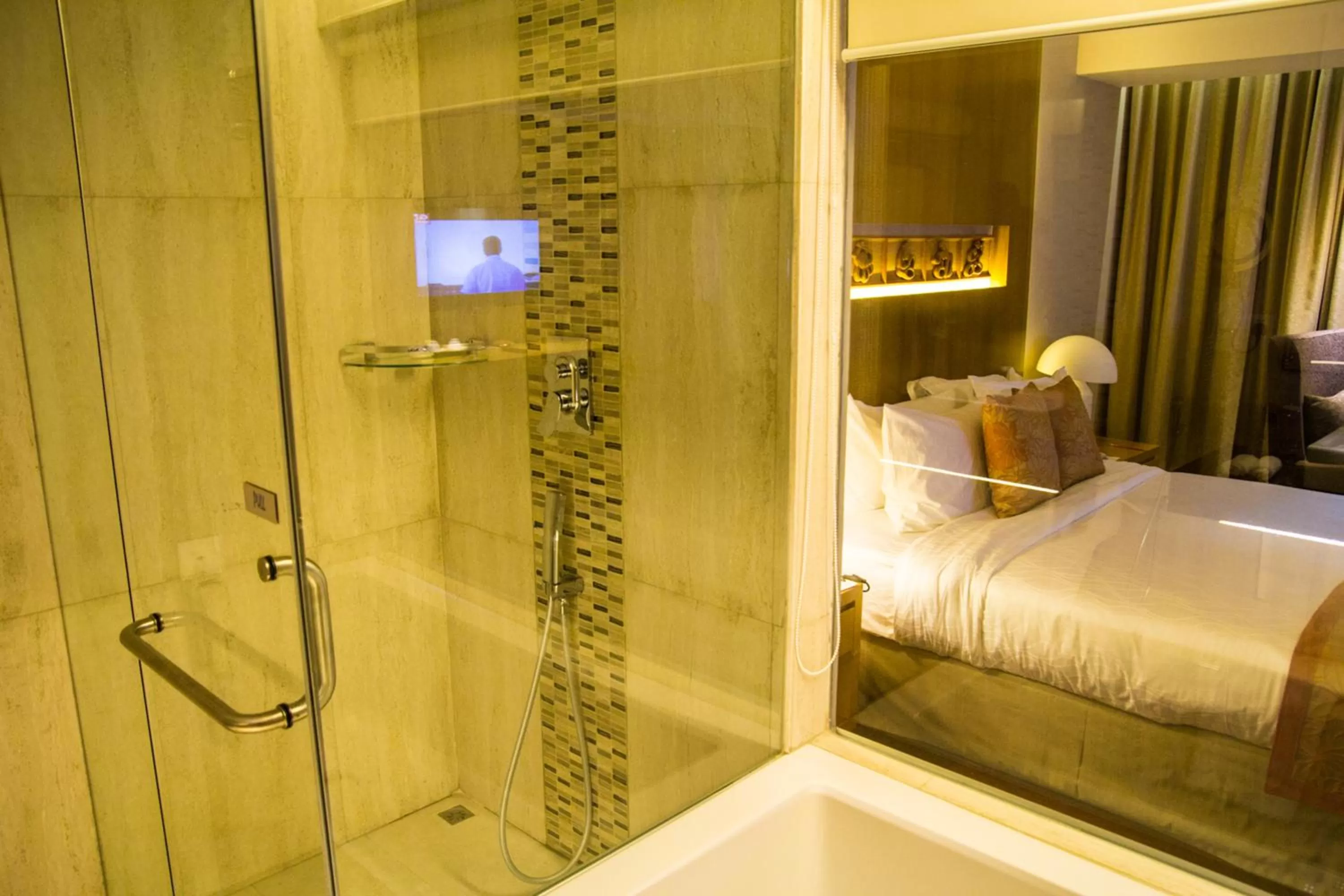 Shower, Bed in Lakeshore Suites, Banani