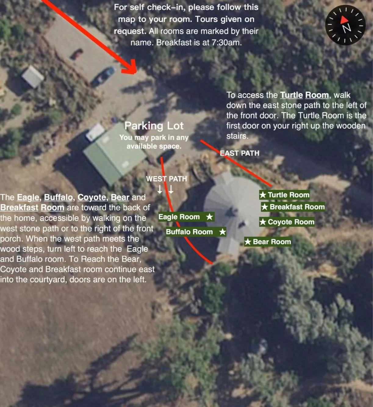 Bird's eye view in Red Moon Lodge