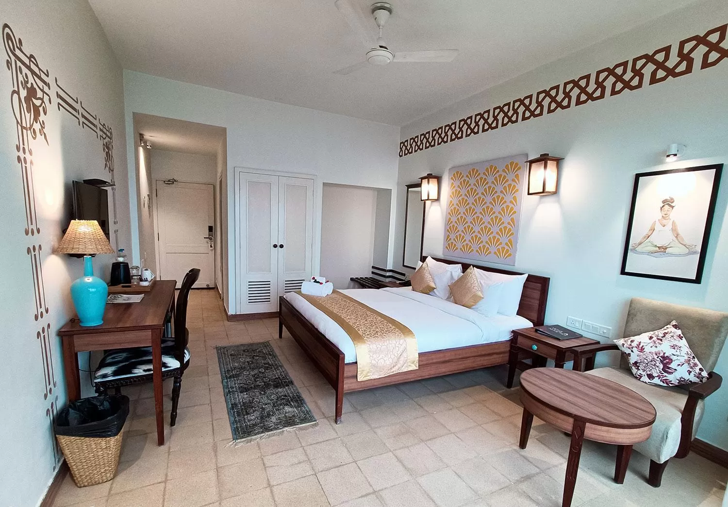 Bedroom, Bed in Yog Niketan By Sanskriti