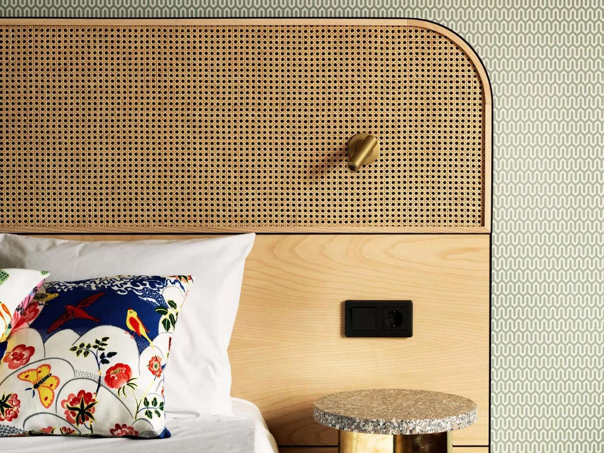 Decorative detail, Bed in Hotel Hanasaari