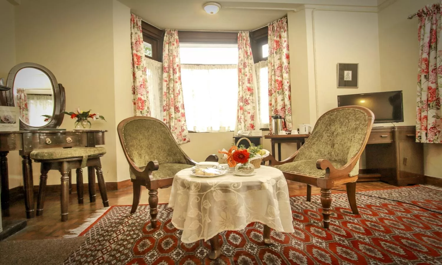 Seating area in Windamere Hotel - A Colonial Heritage