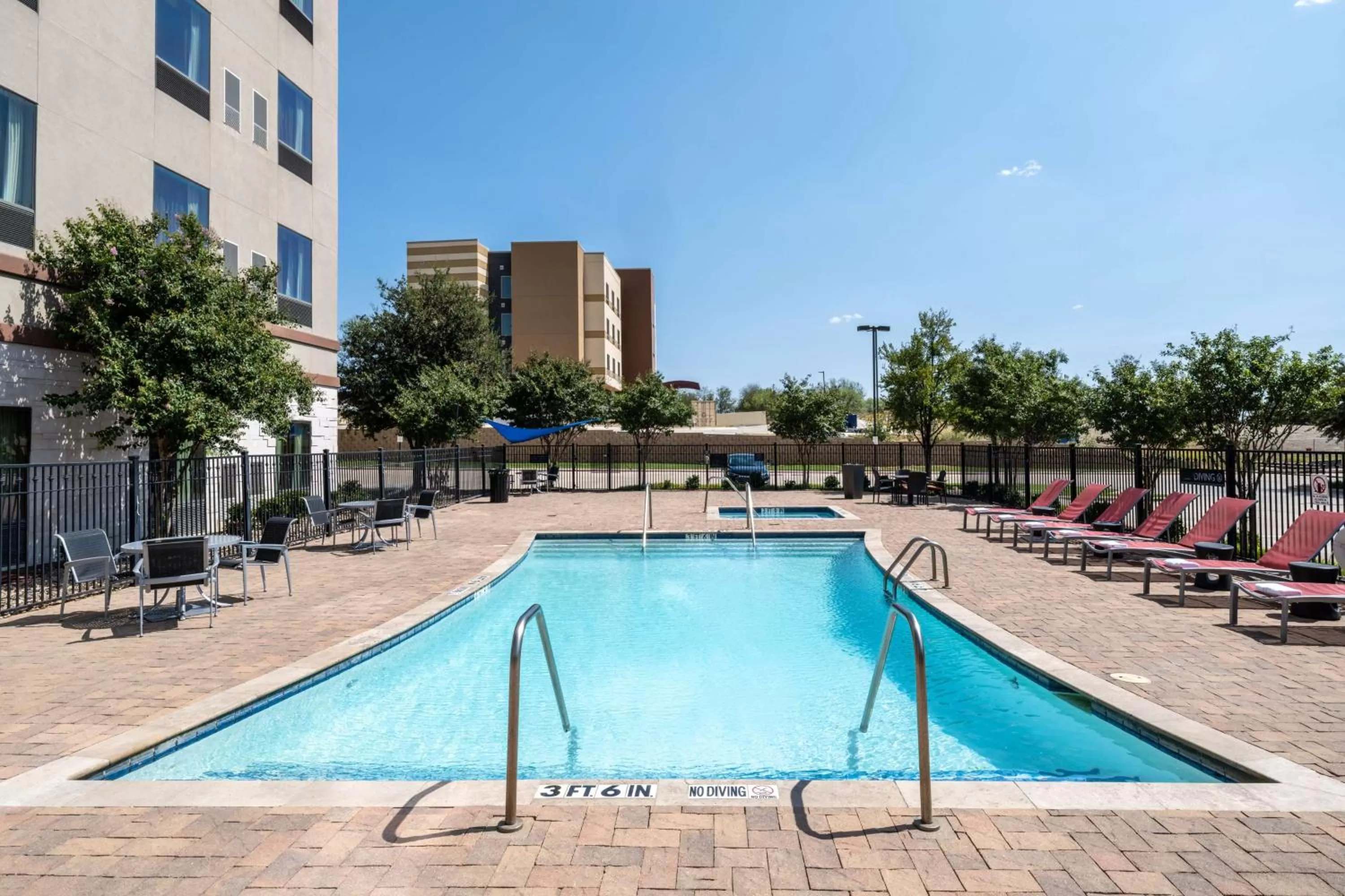 Pool view in Hilton Garden Inn Ft Worth Alliance Airport