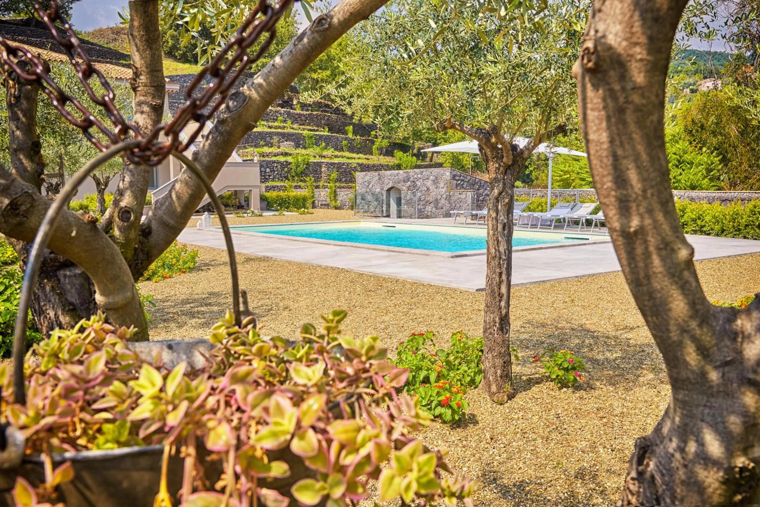 Pool view in Il Casale di Monacella