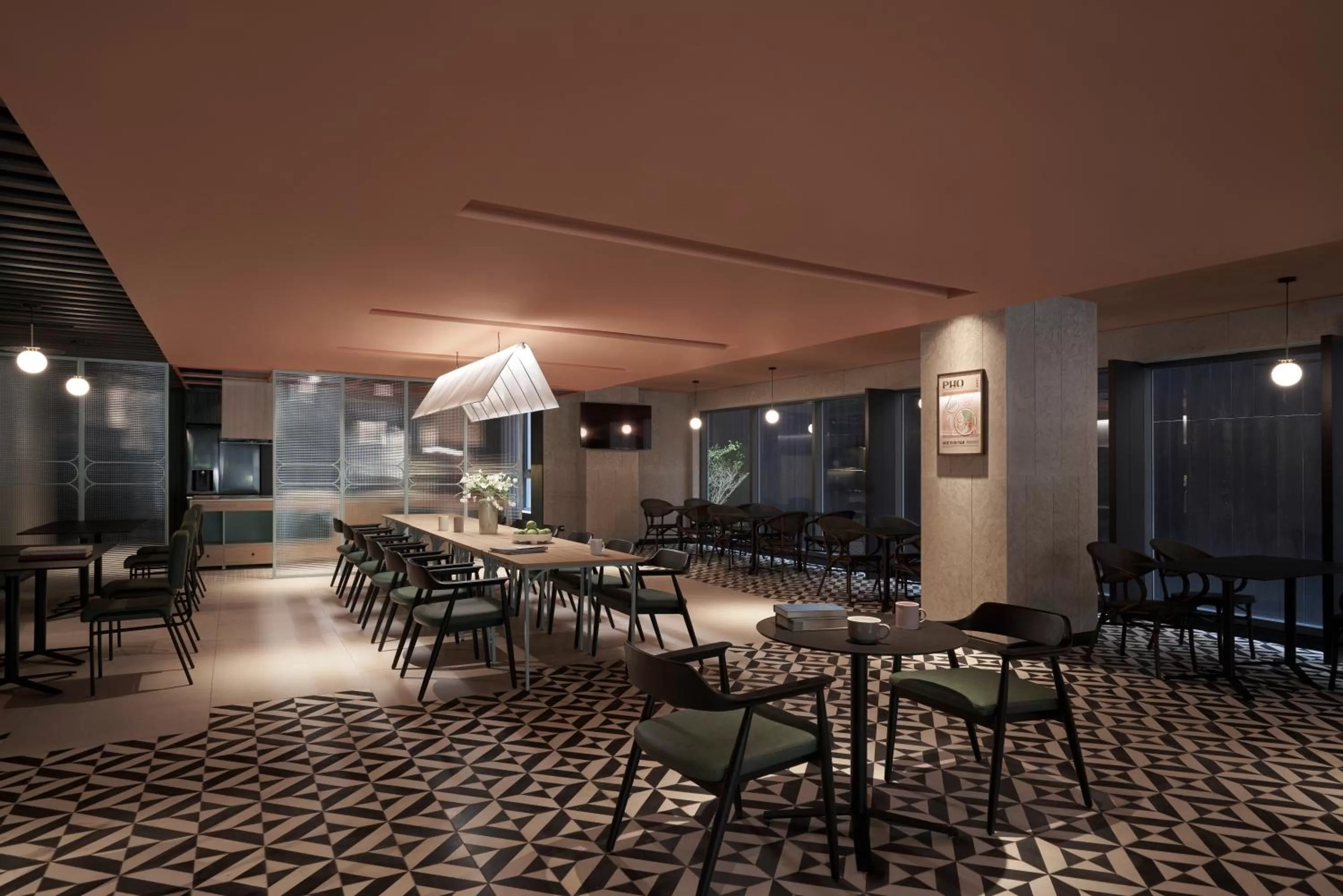 Communal kitchen in M Village Hotel Tôn Thất Đạm