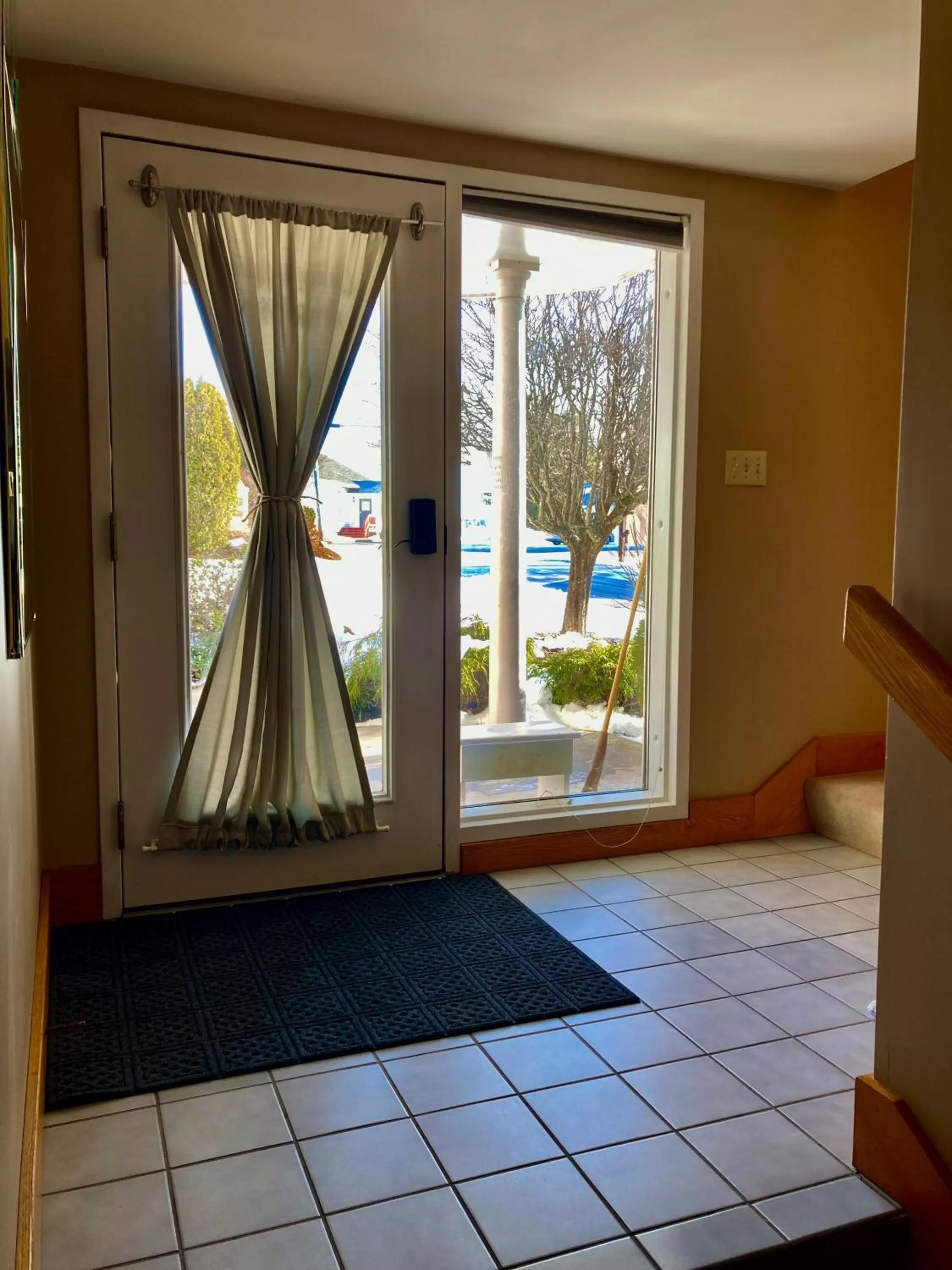 Living room, Pool View in Garden Grove Retreat & Lodging near Pictured Rocks, Fayette, Trails