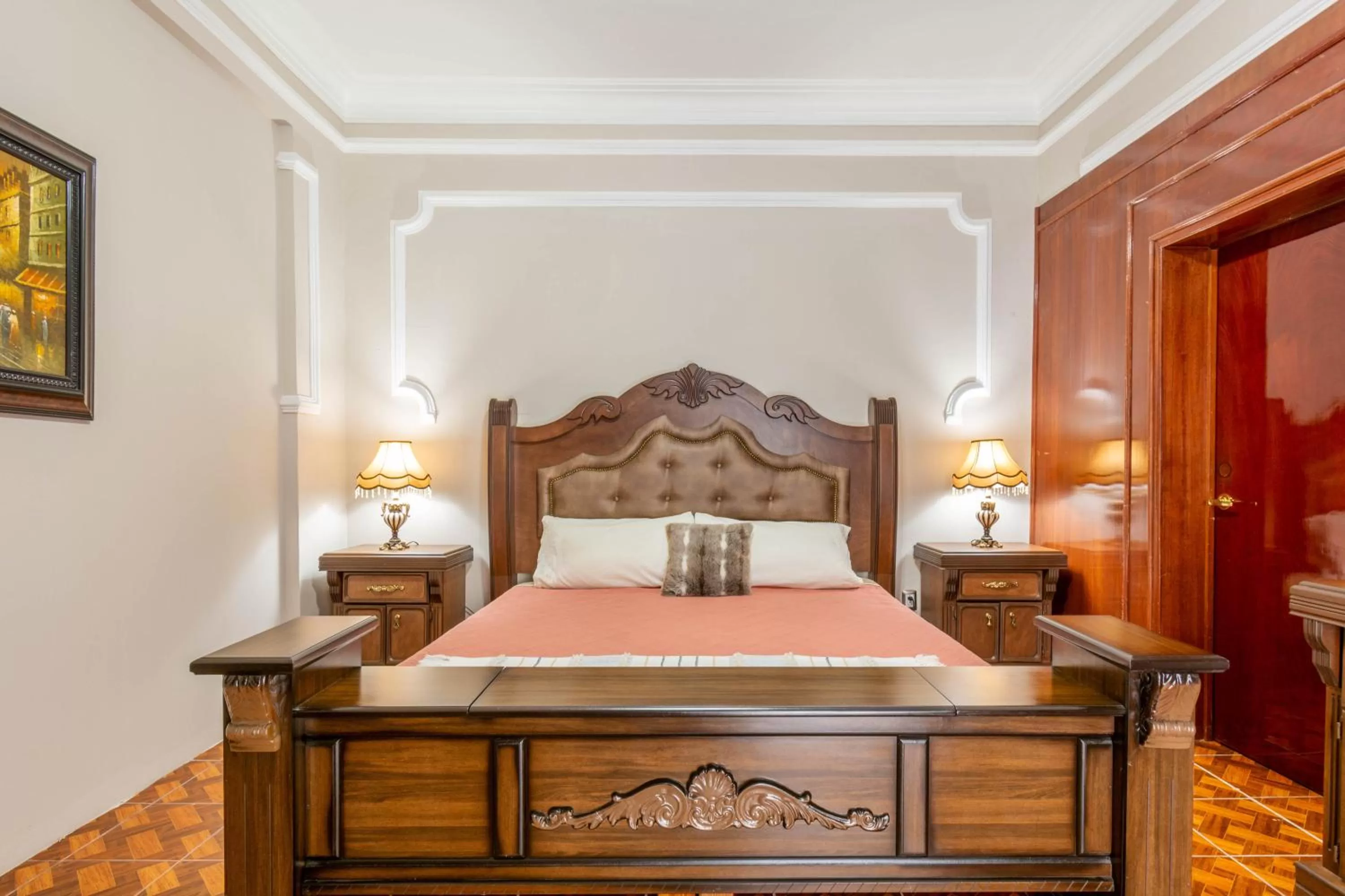 Bed in Hostería Casa Marquez