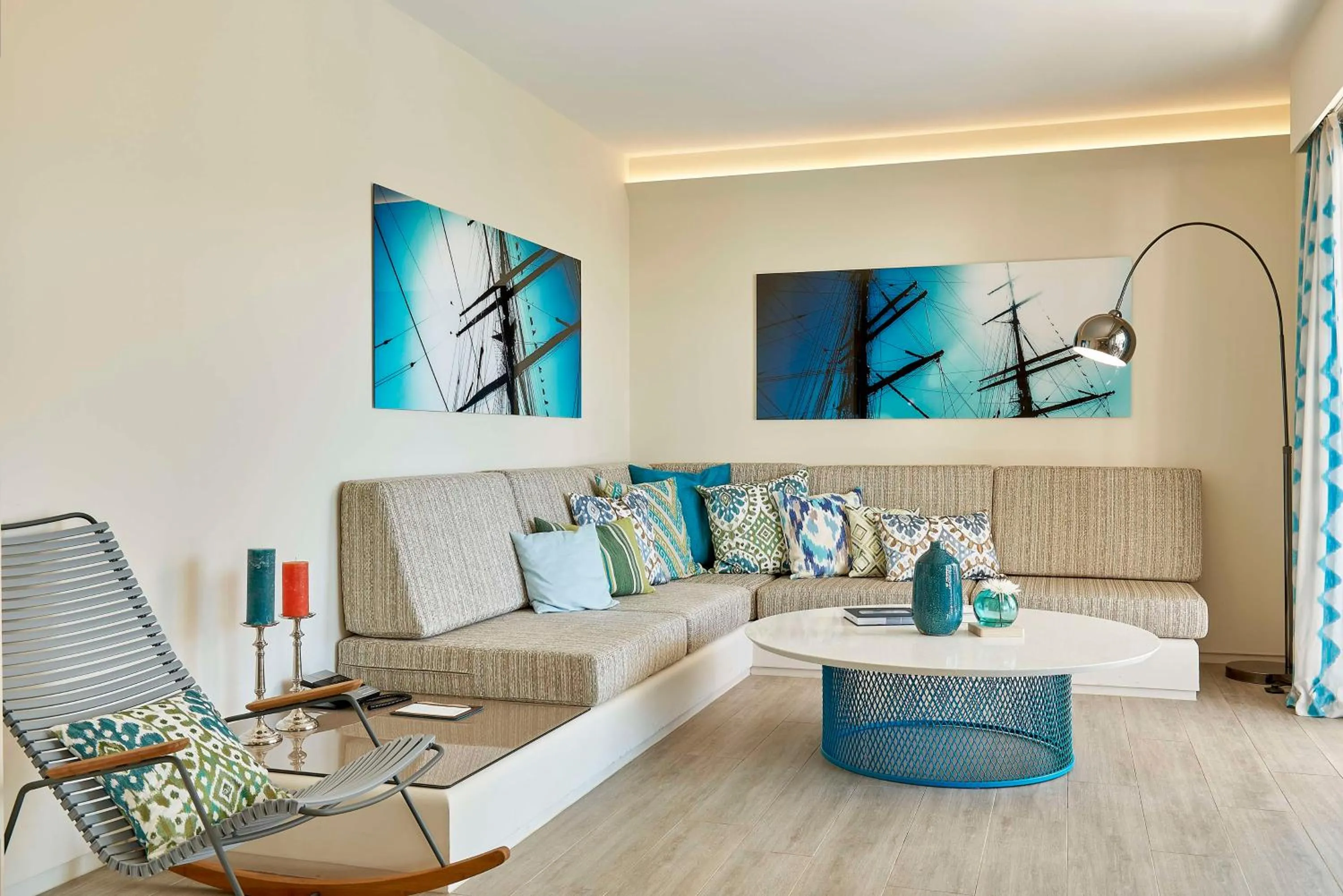 Living room in 7Pines Resort Ibiza, part of Destination by Hyatt