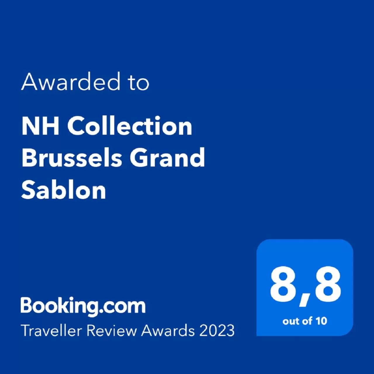 Certificate/Award in NH Collection Brussels Grand Sablon