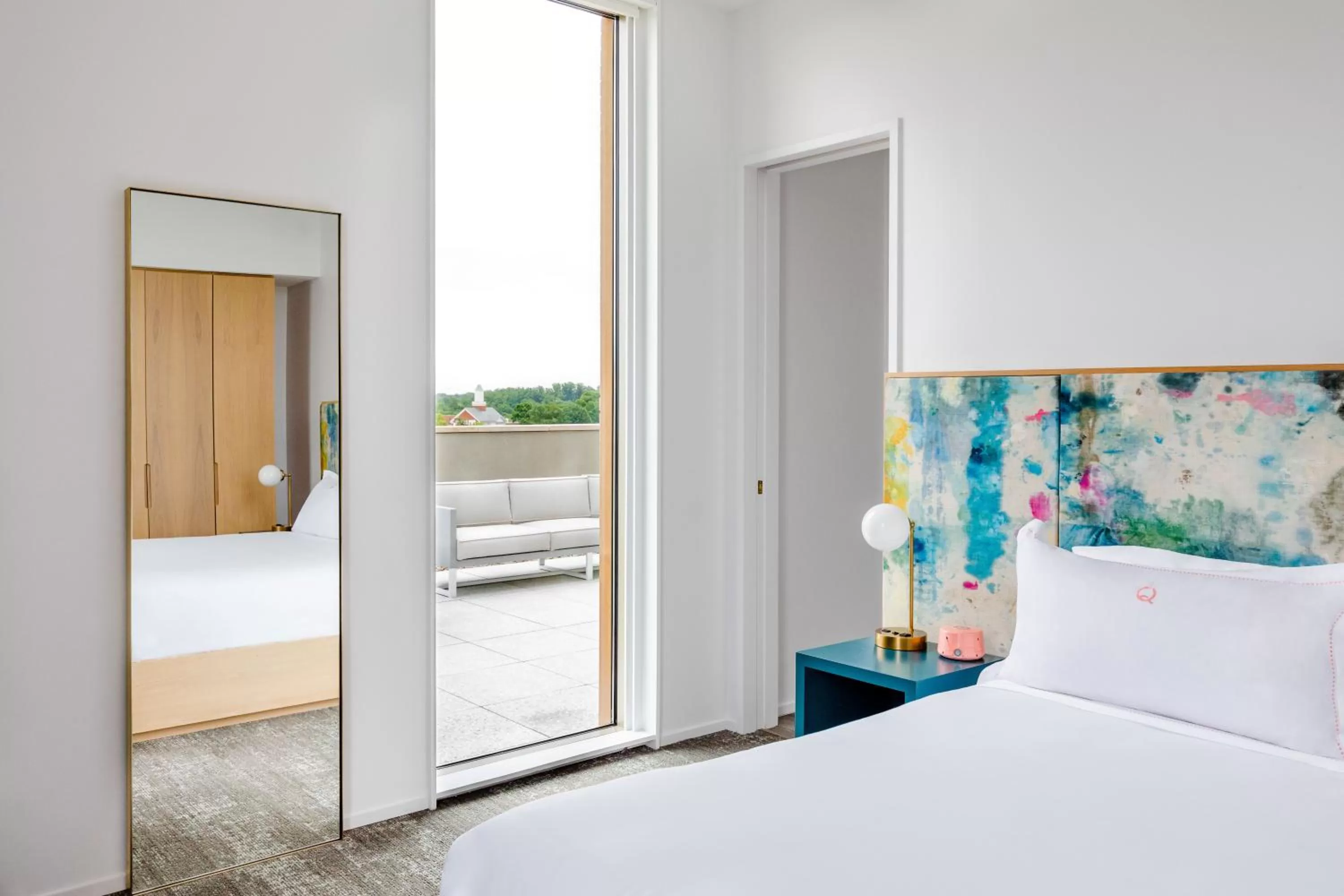 Balcony/Terrace, Bed in Quirk Hotel Charlottesville