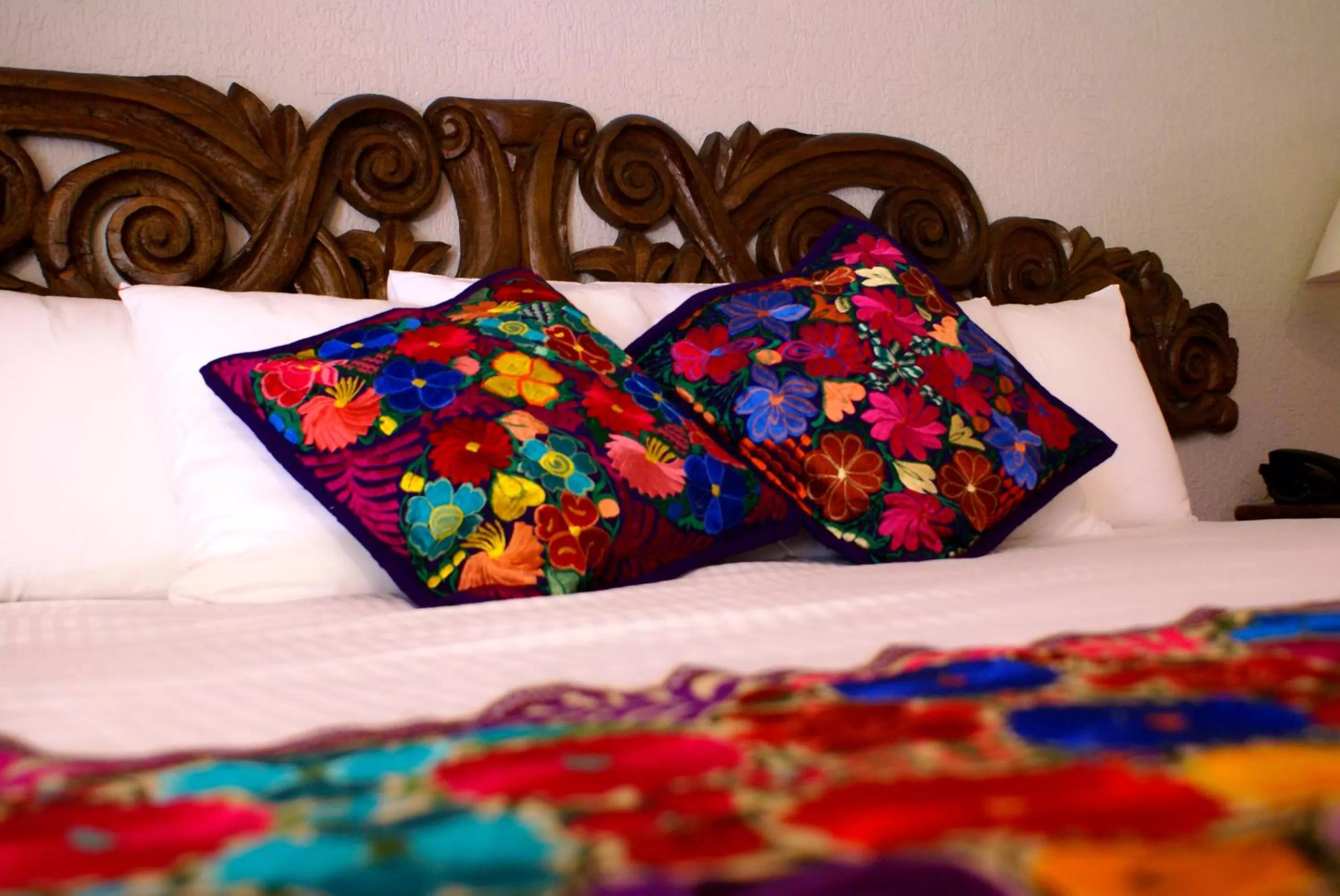 Decorative detail, Bed in Hotel Real de Minas Tradicional