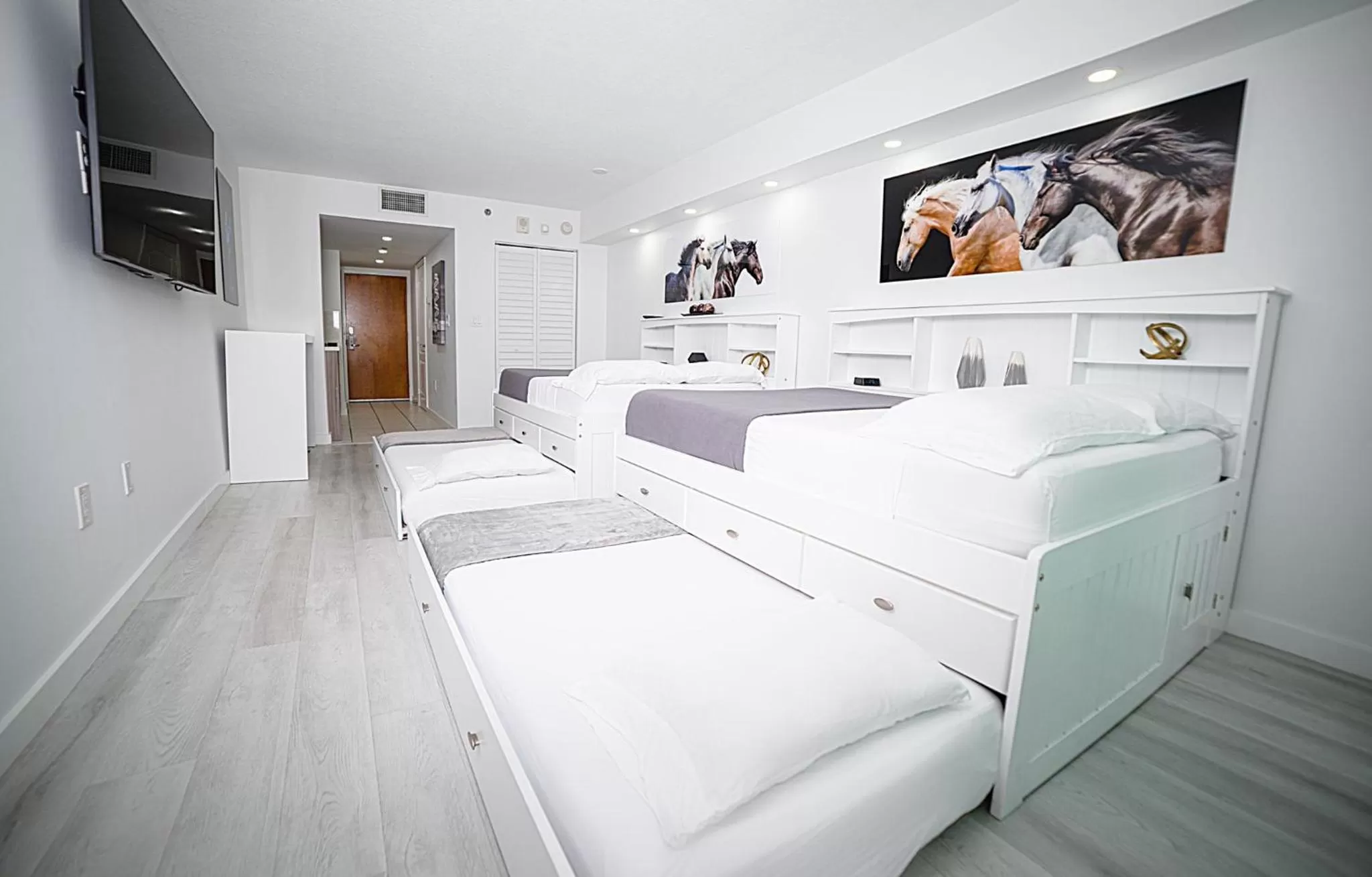 Bed in Modern and Luxurious Brickell Studio