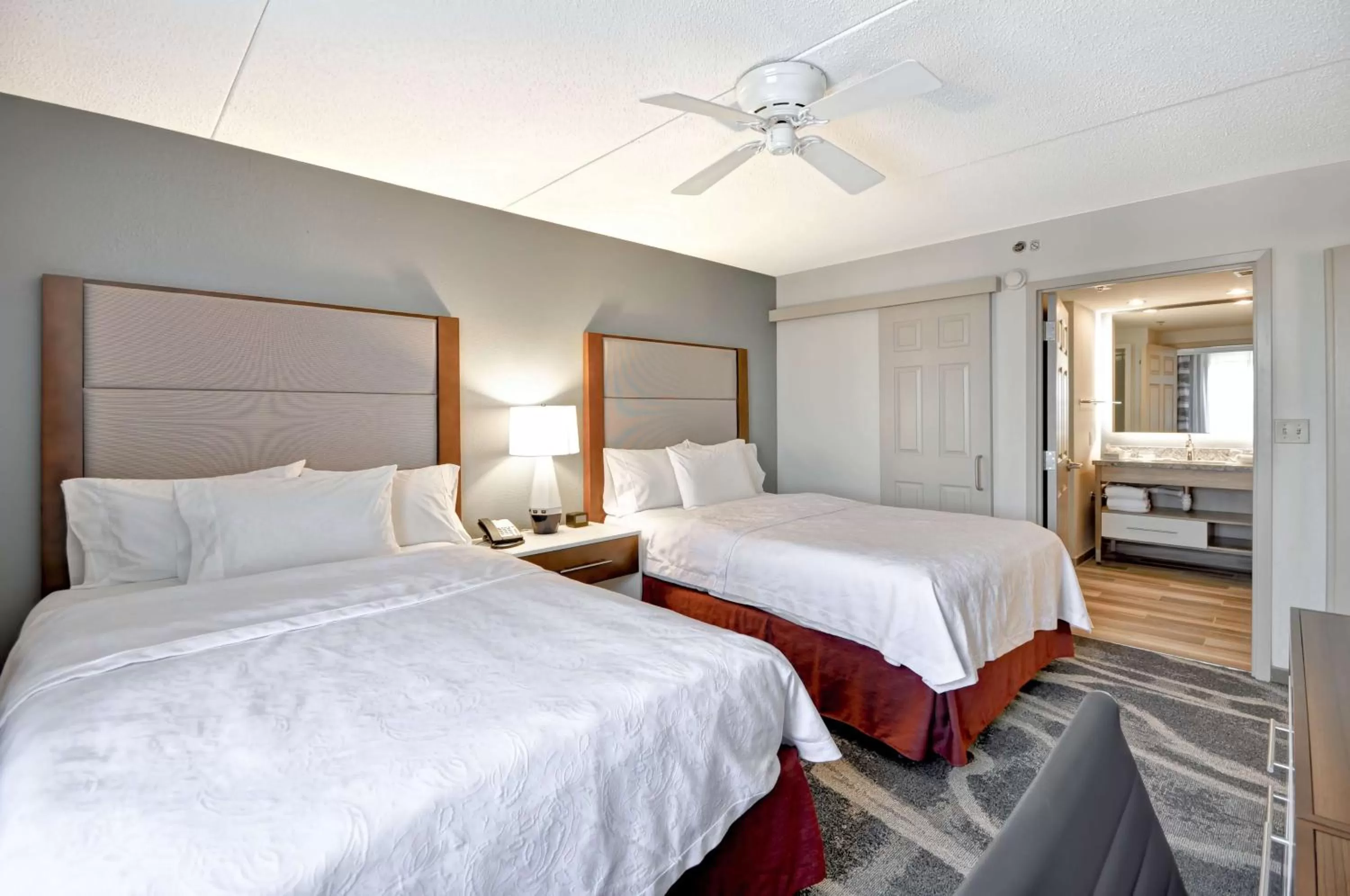 Double Suite with Two Double Beds and Sofa Bed - Accessible Tub in Homewood Suites Boston Peabody