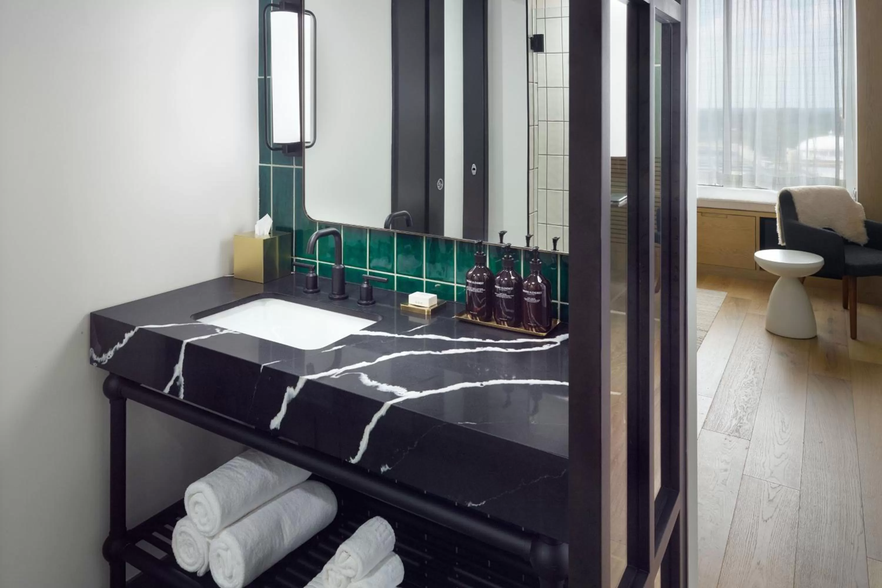 Bathroom, Bed in Bellyard, West Midtown Atlanta, a Tribute Portfolio Hotel