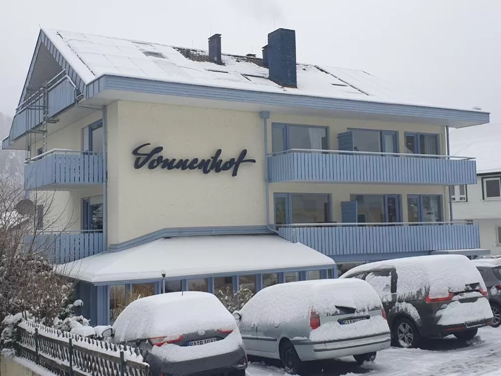 Property building, Winter in Hotel Sonnenhof Garni