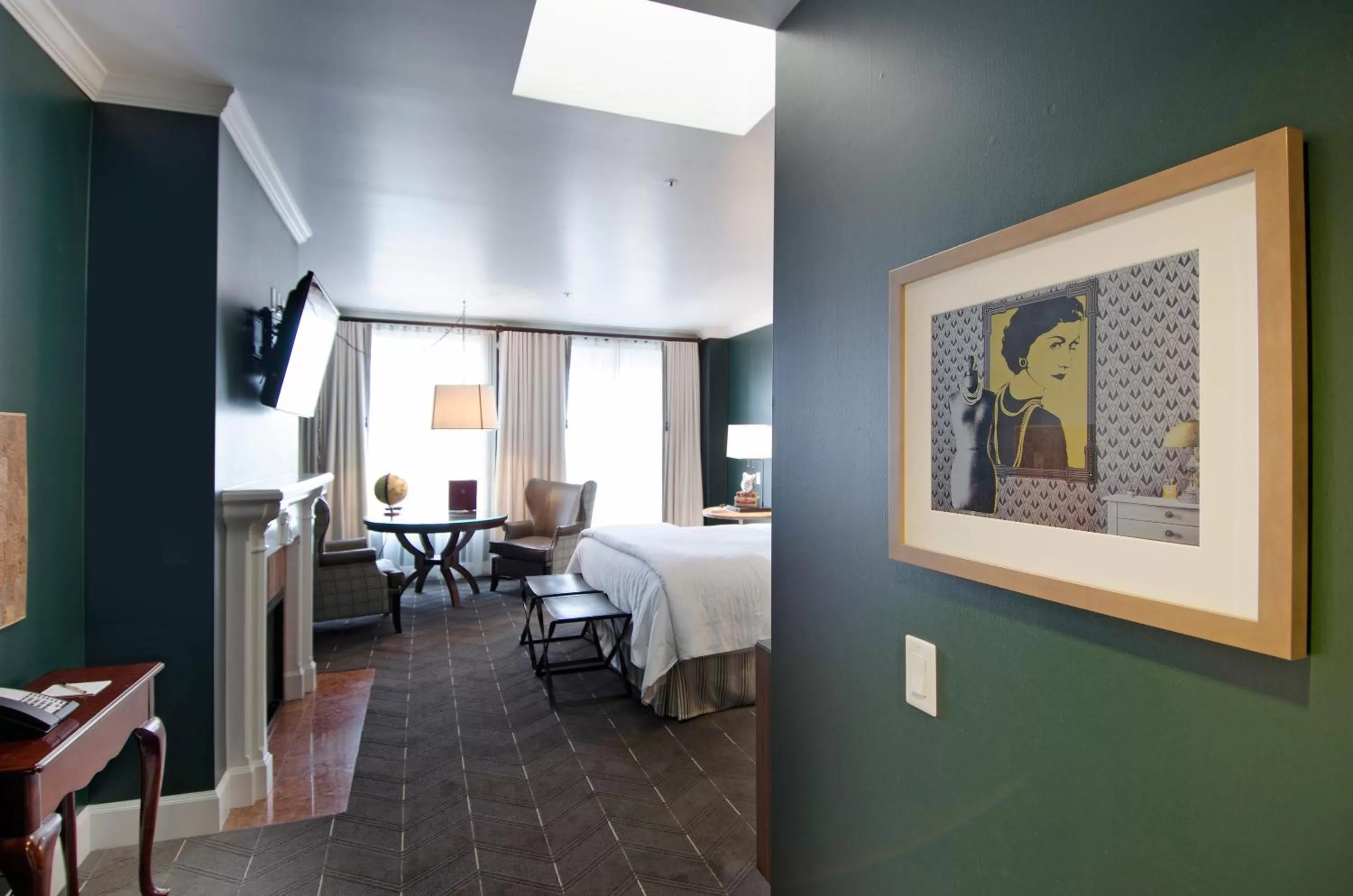 Decorative detail, Bed in Sentinel Hotel