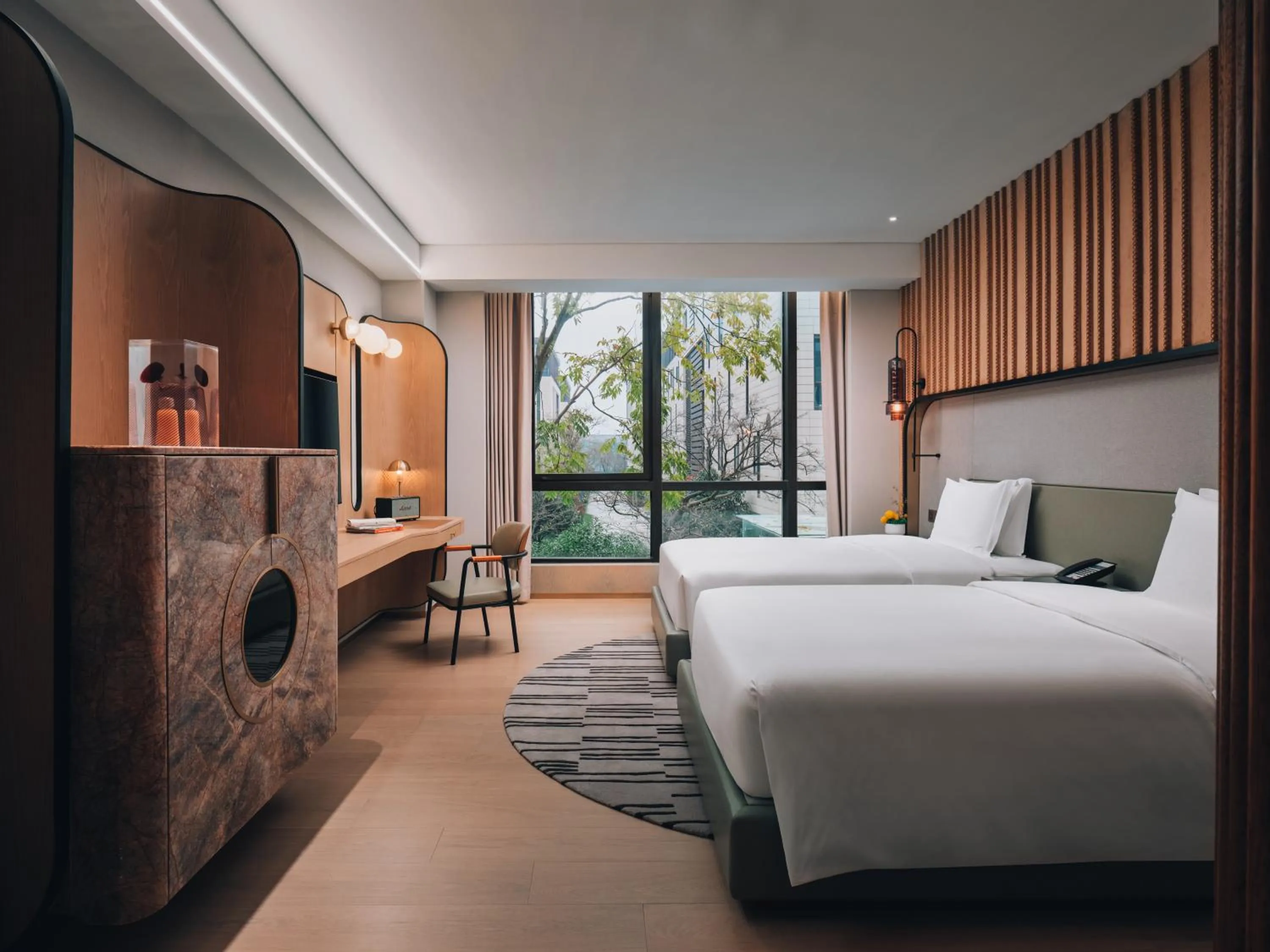View (from property/room), Bed in Hotel Indigo Hangzhou Uptown,Close to Westlake , boutique design hotel with freeflow minibar