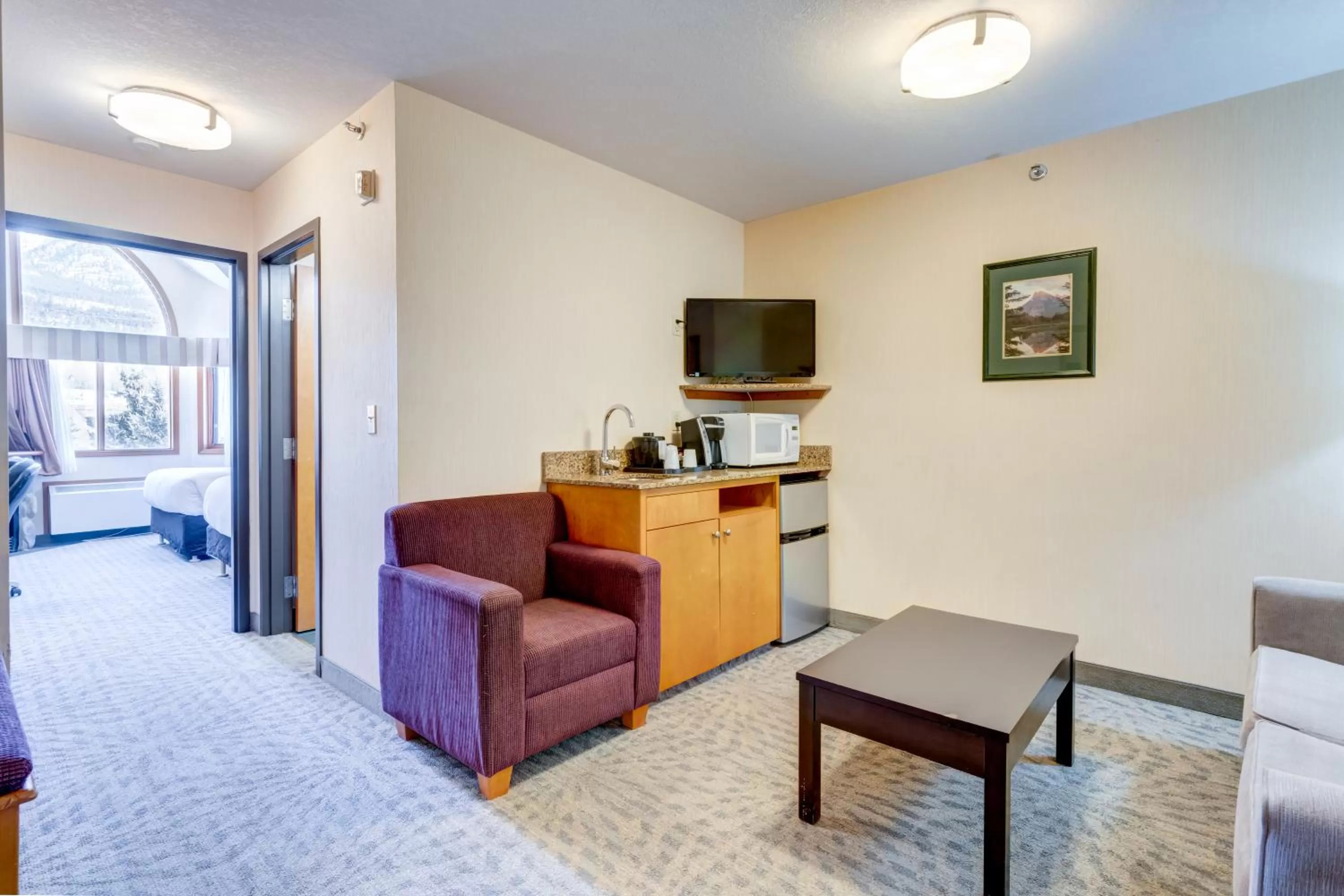 Living room in Chateau Canmore
