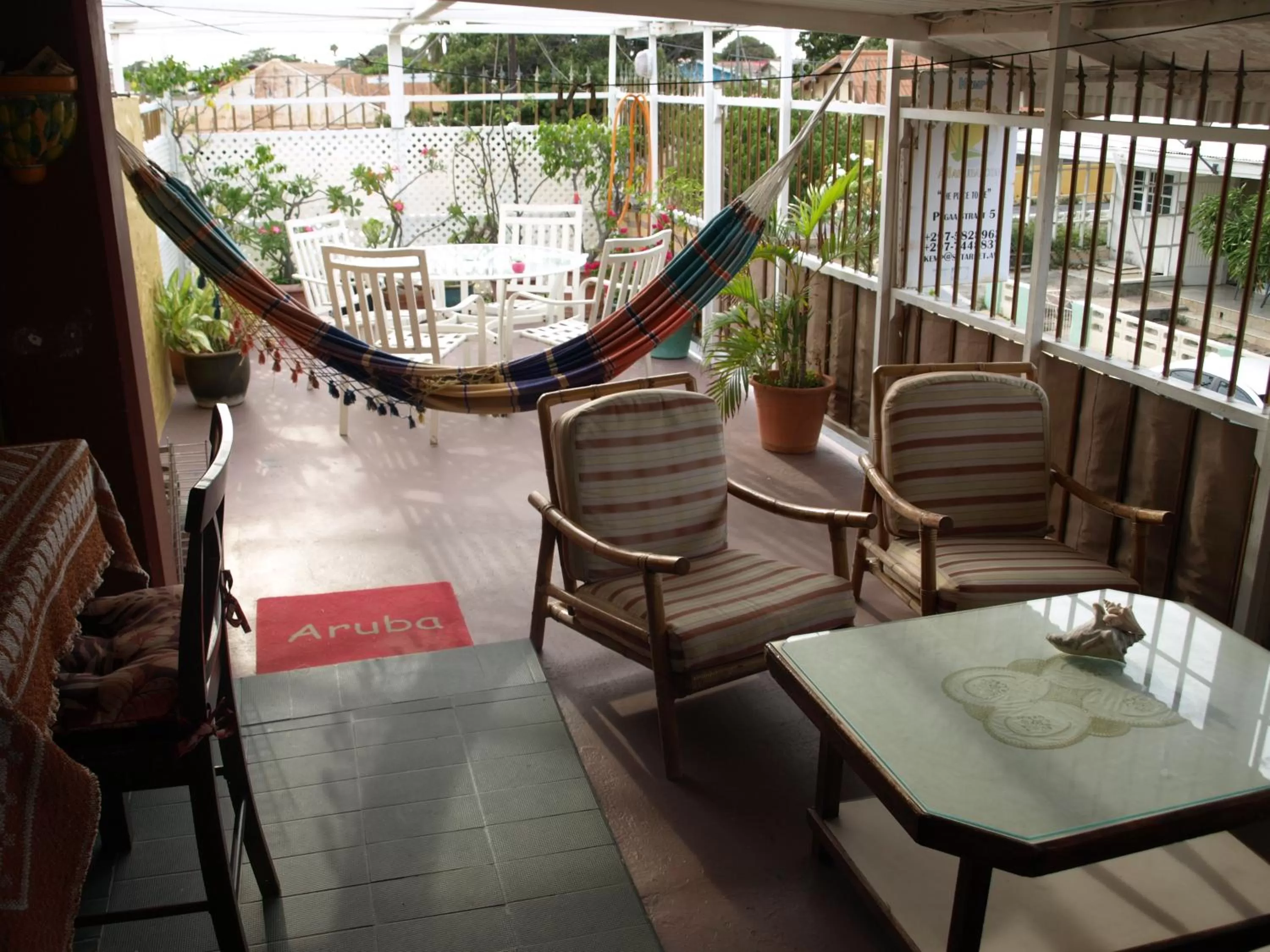 View (from property/room), Seating Area in A1 Apartments Aruba