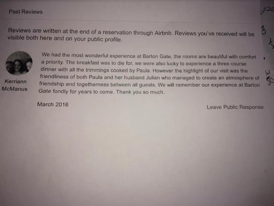 People in Barton Gate Farm B&B