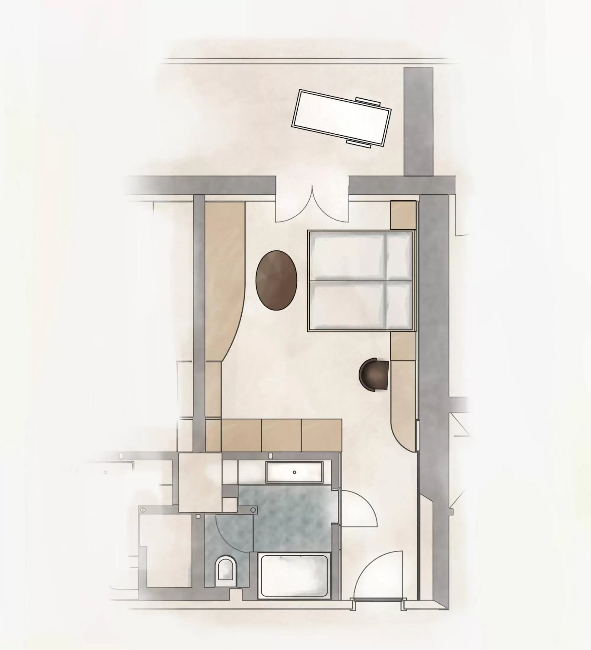 Floor plan in Staudacherhof in Garmisch-Partenkirchen I Blick aufs Zugspitzmassiv I einzigartige Bayurvida Küche