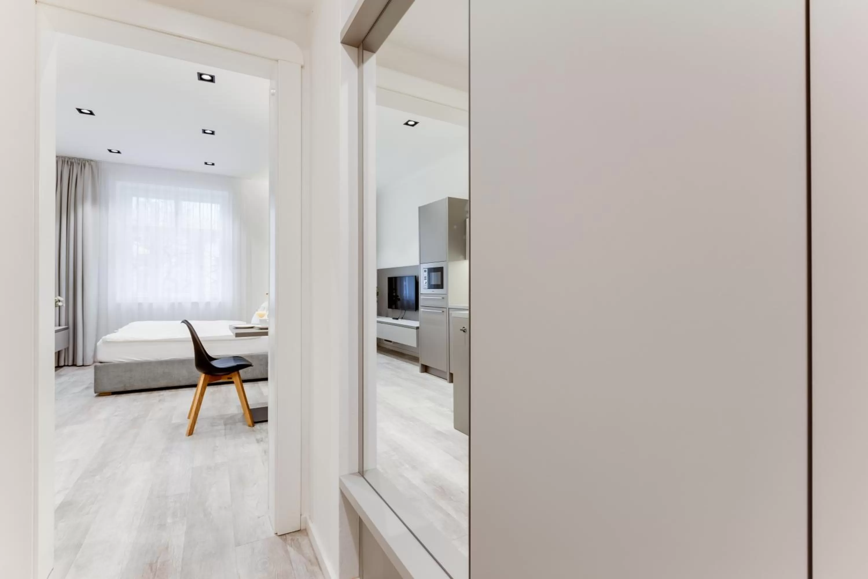 Bed in Lampi Aparthotel Prague