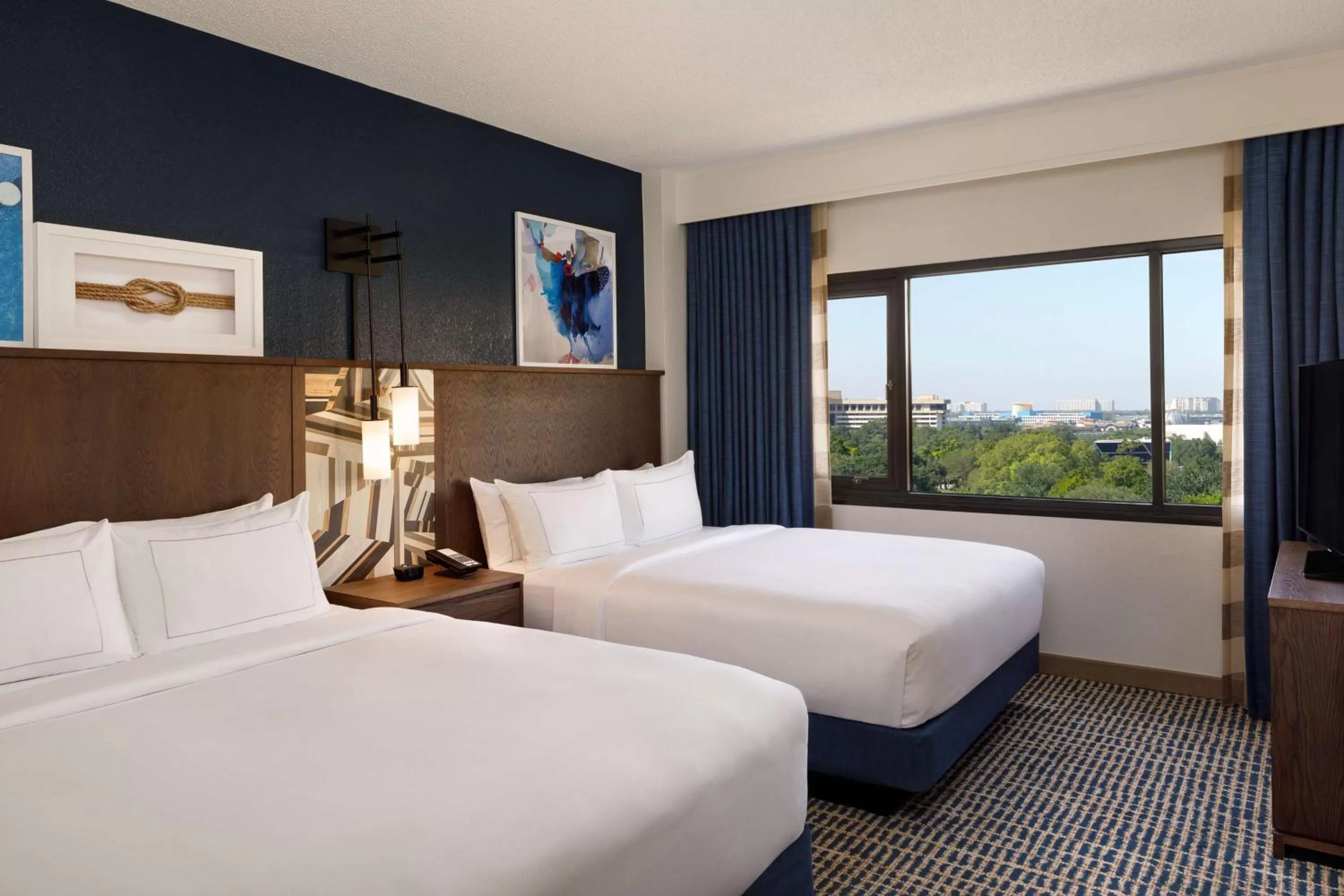 View (from property/room), Bed in DoubleTree Suites by Hilton Orlando at Disney Springs