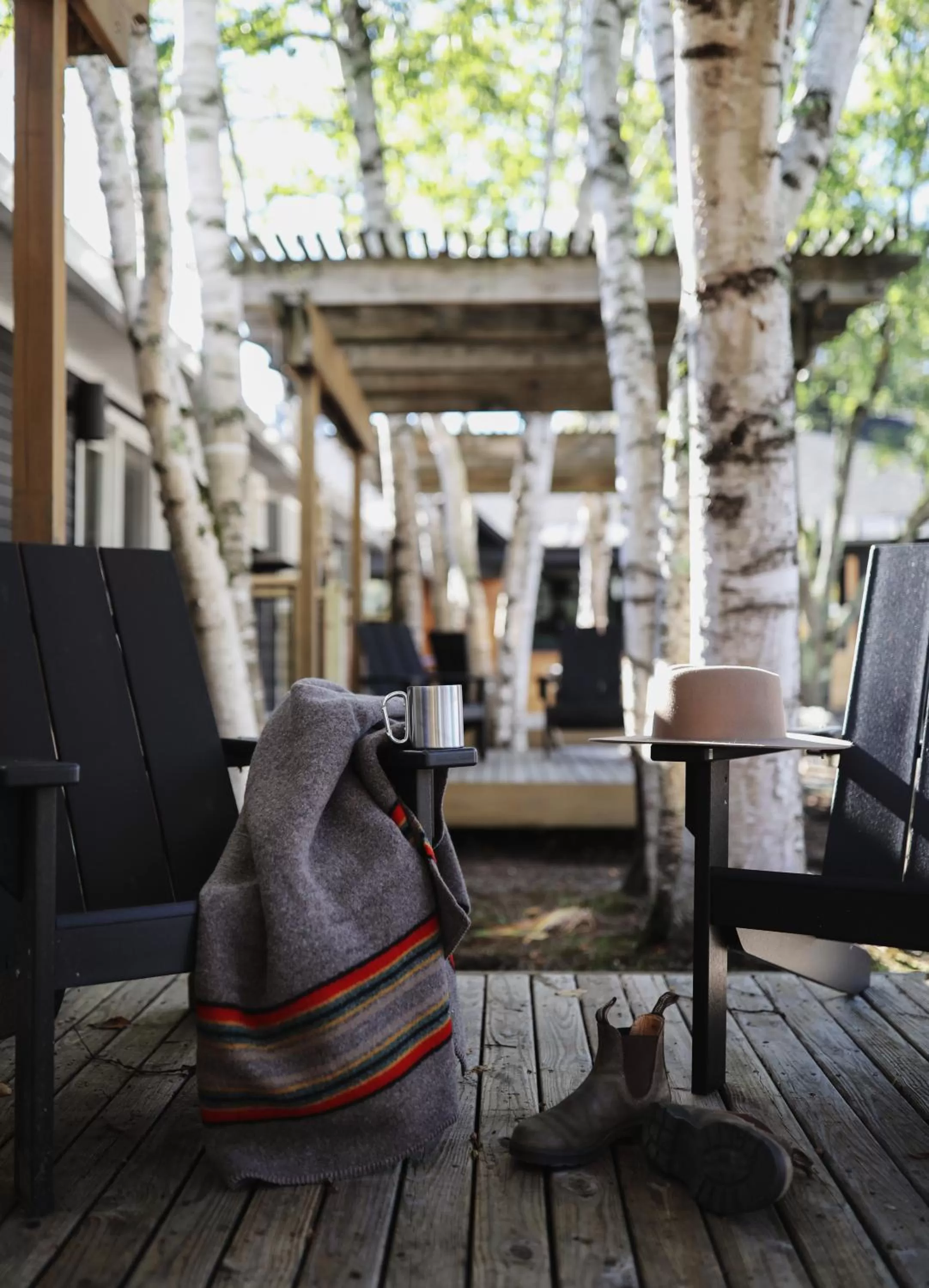 Patio in Tälta Lodge, a Bluebird by Lark
