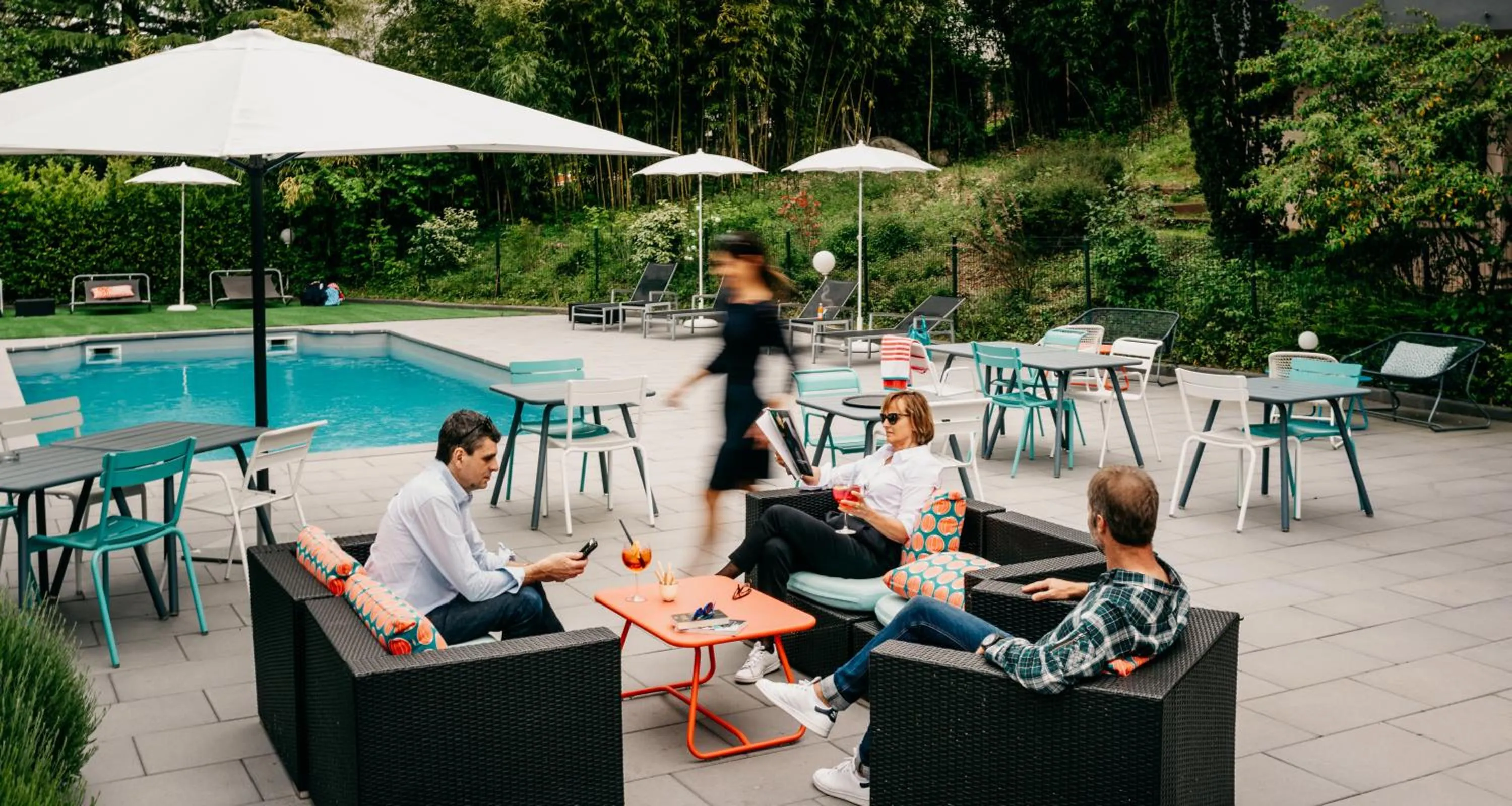 Patio in Best Western Bridge Hotel Lyon East