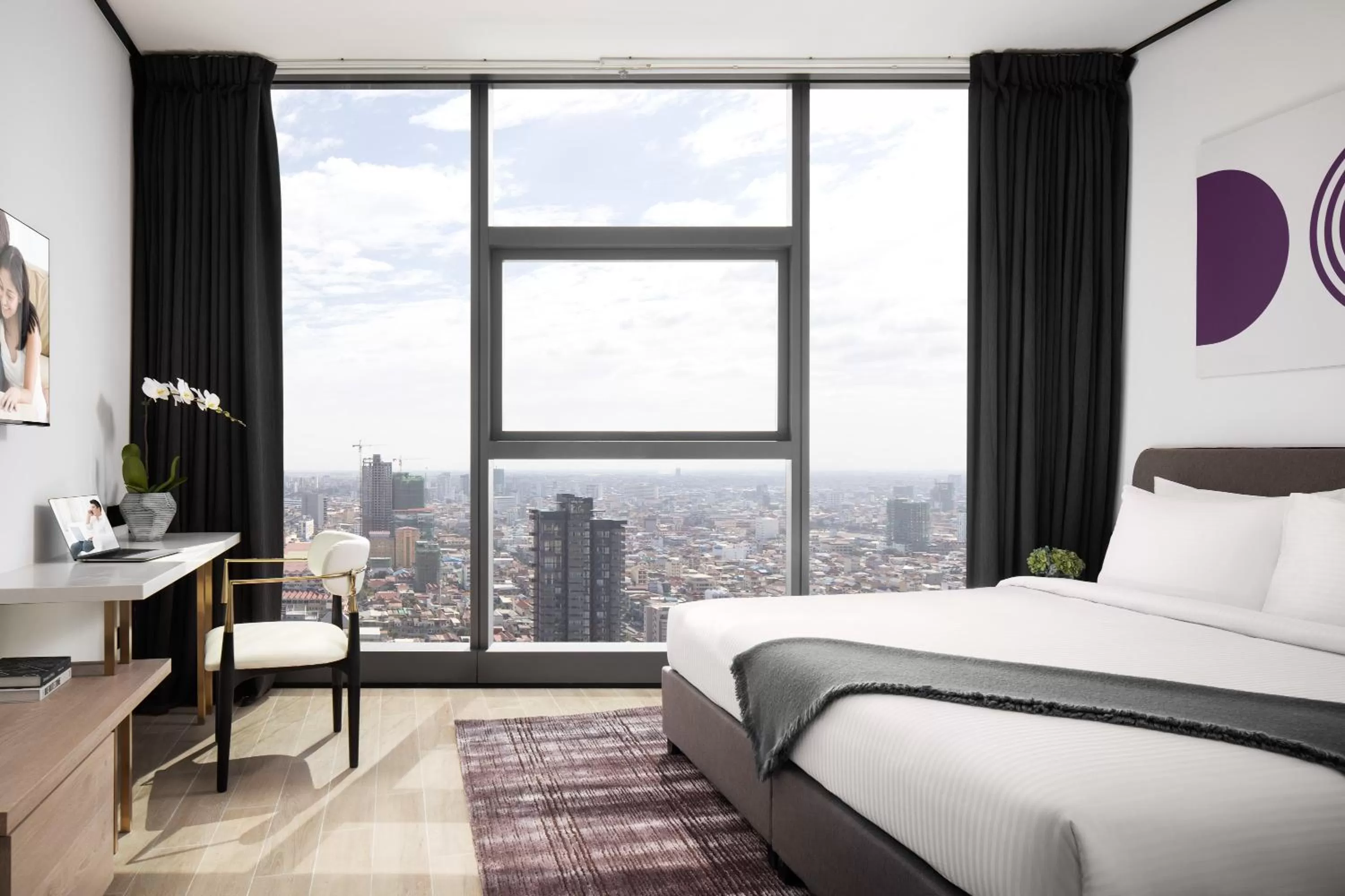 Bedroom, Bed in Citadines Flatiron Phnom Penh