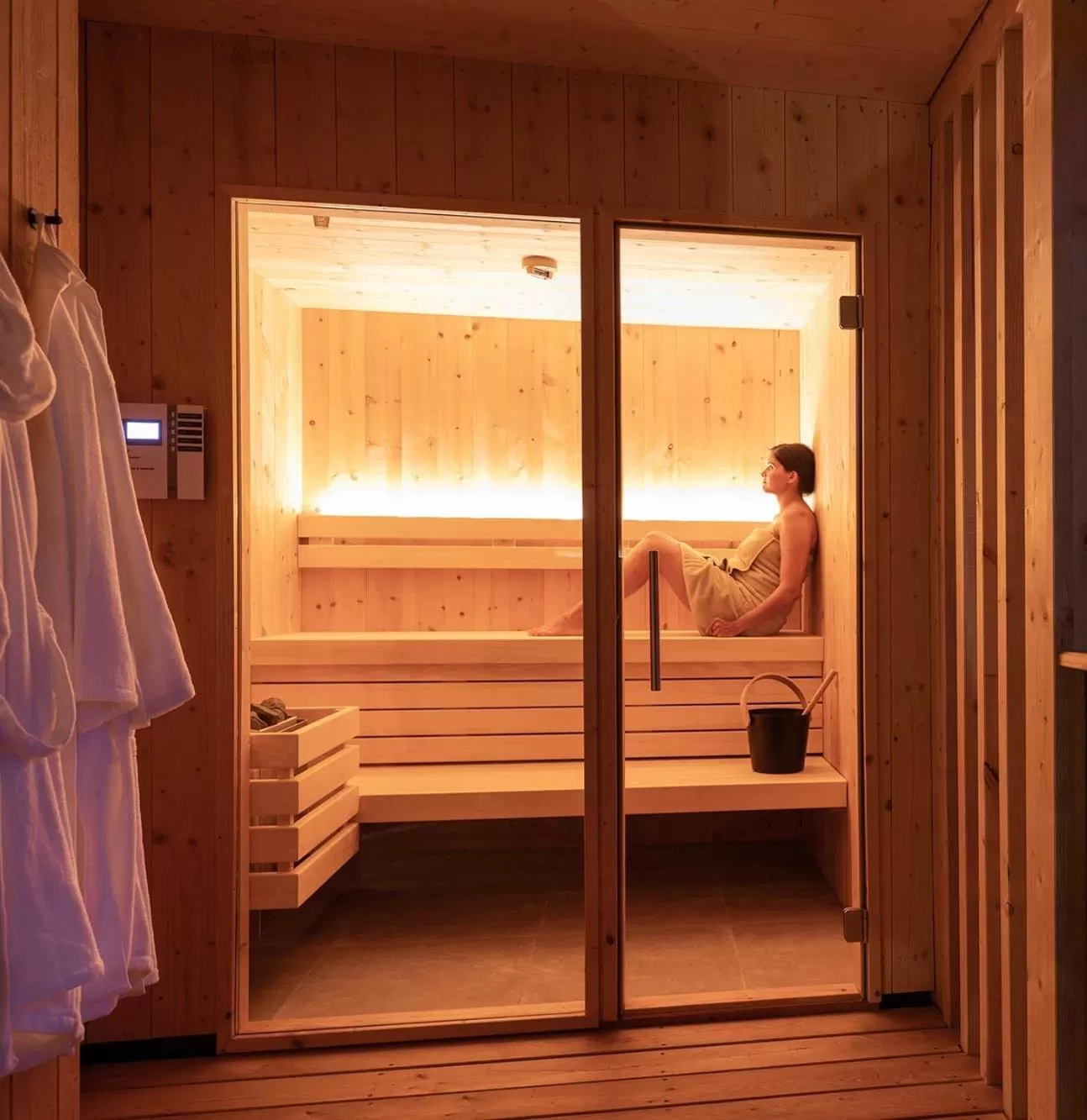 Sauna, Bed in das bleibt Alpine Suites