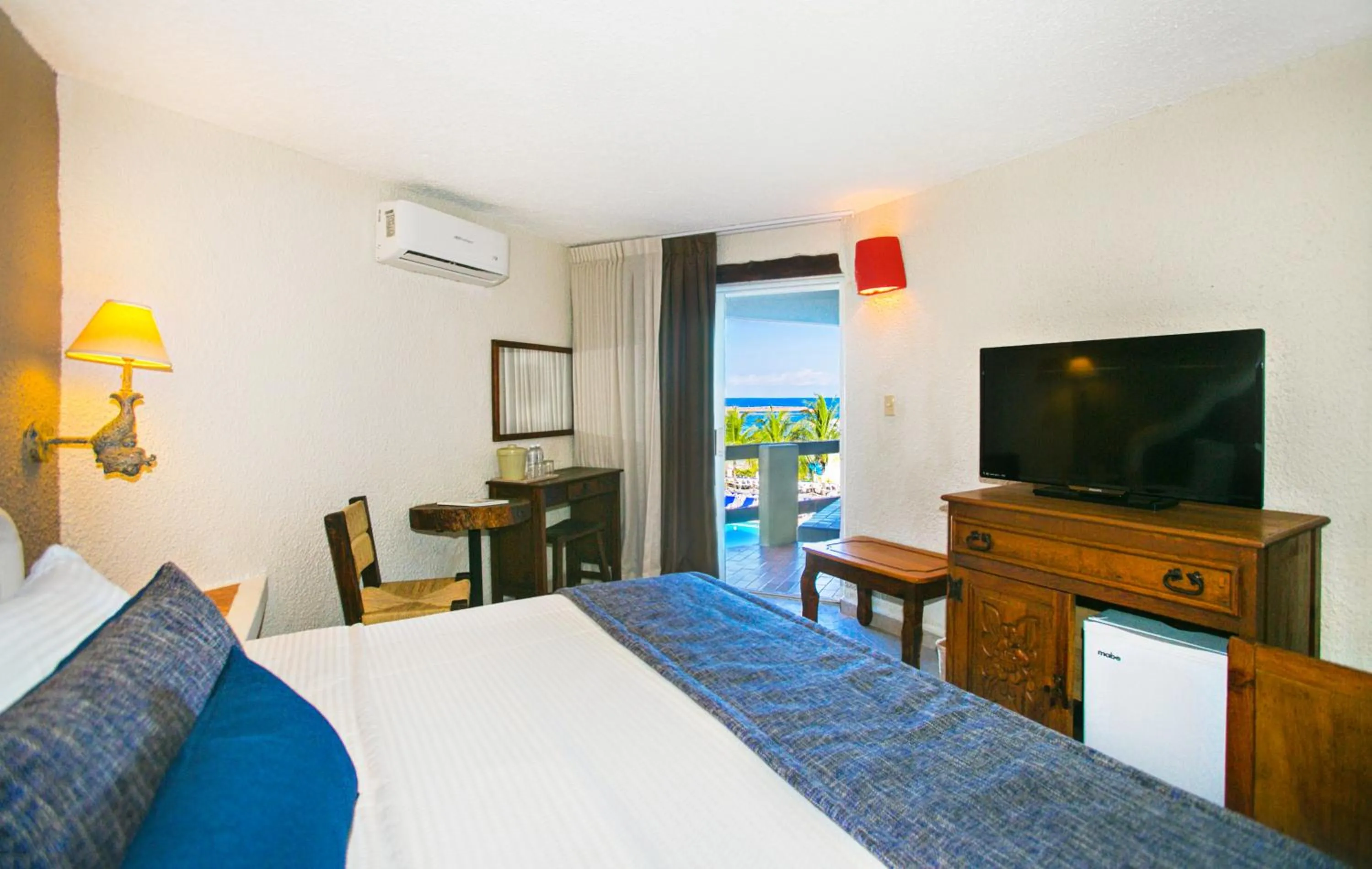 View (from property/room), Bed in Casa del Mar Cozumel Hotel & Dive Resort with free access to an exclusive beach club