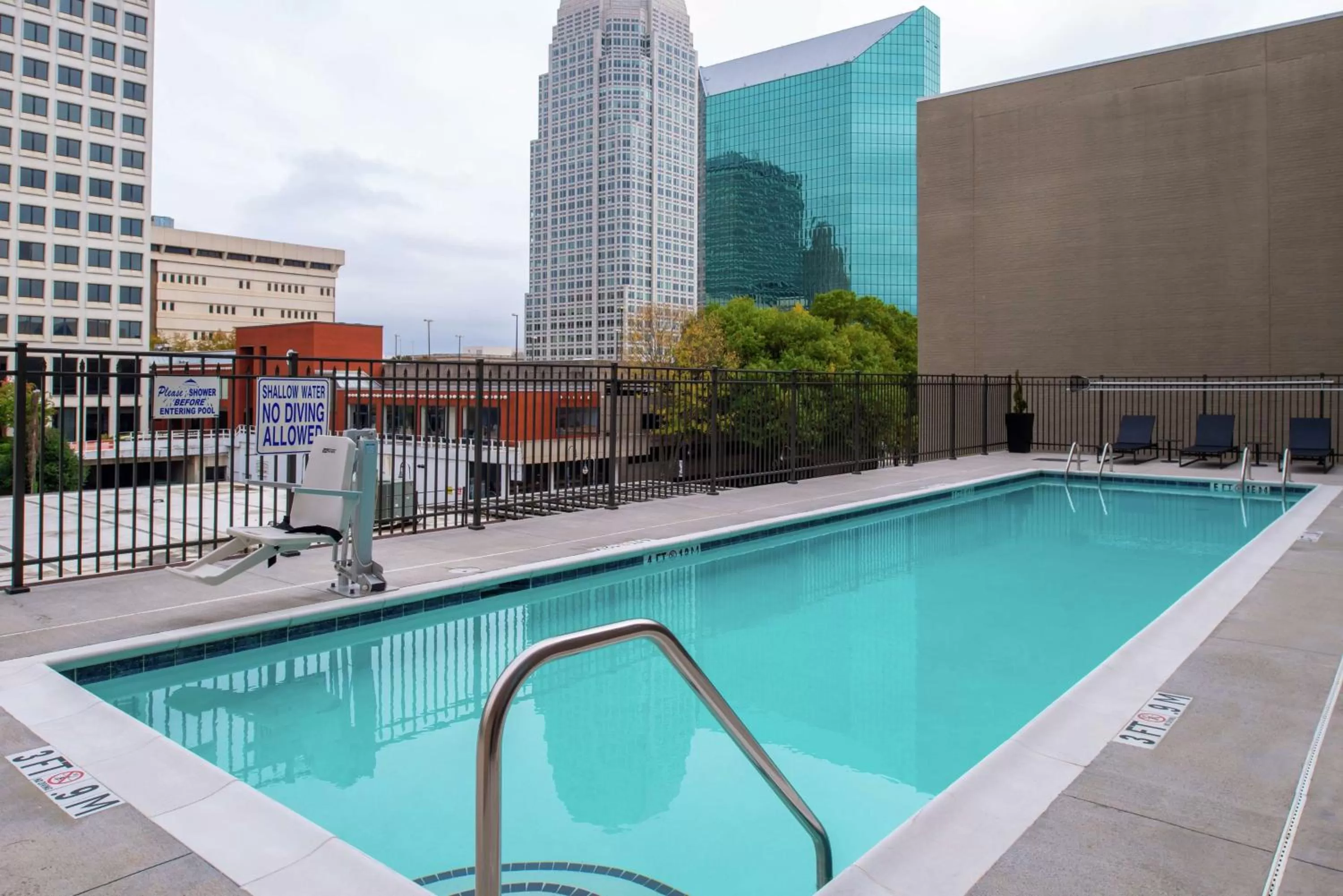 Pool view in Hampton Inn & Suites Winston-Salem Downtown