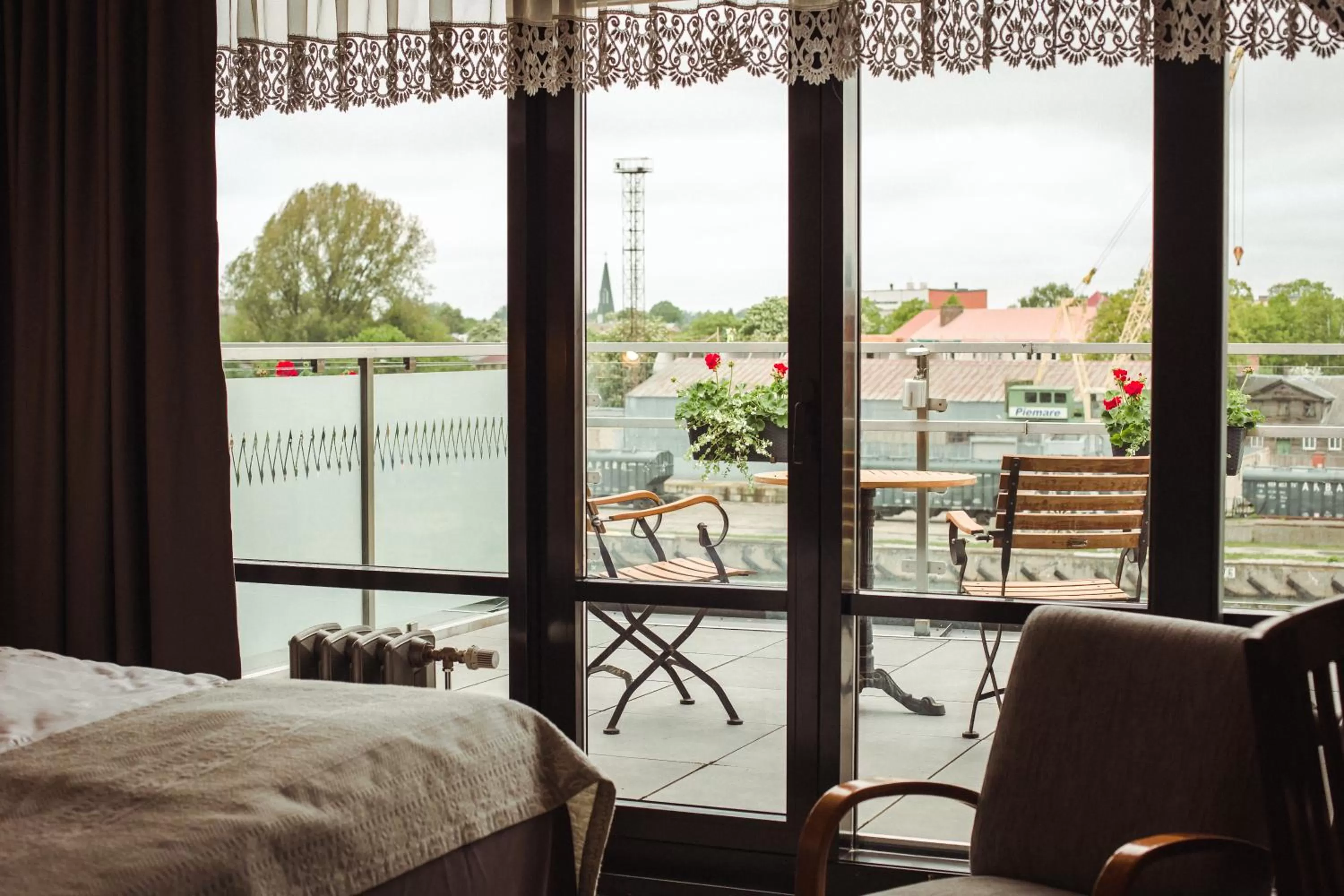 Balcony/Terrace, Bed in Promenade Hotel Liepaja