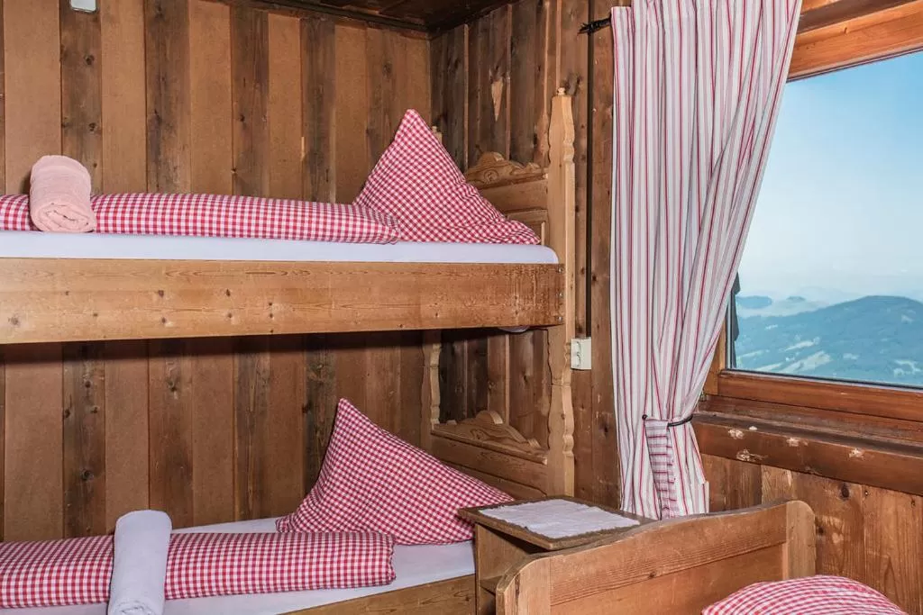 Bed in Hocheckhuette On Top of the Kitzbuehel Hahnenkamm Mountain