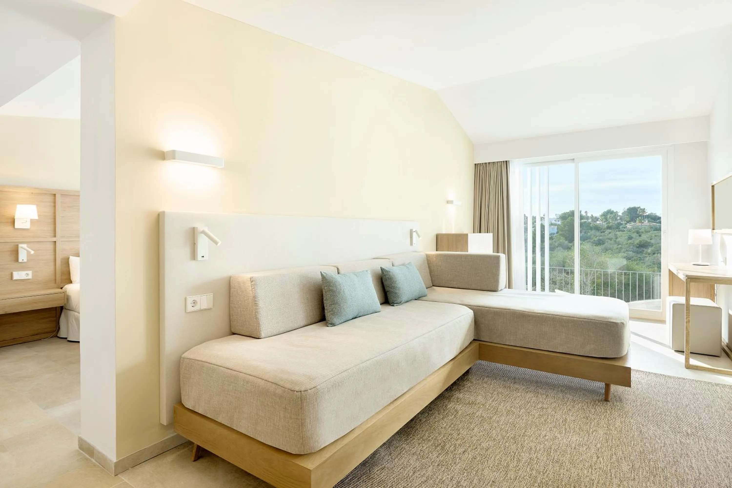 Seating area, Bed in Iberostar Waves Cala Domingos All Inclusive