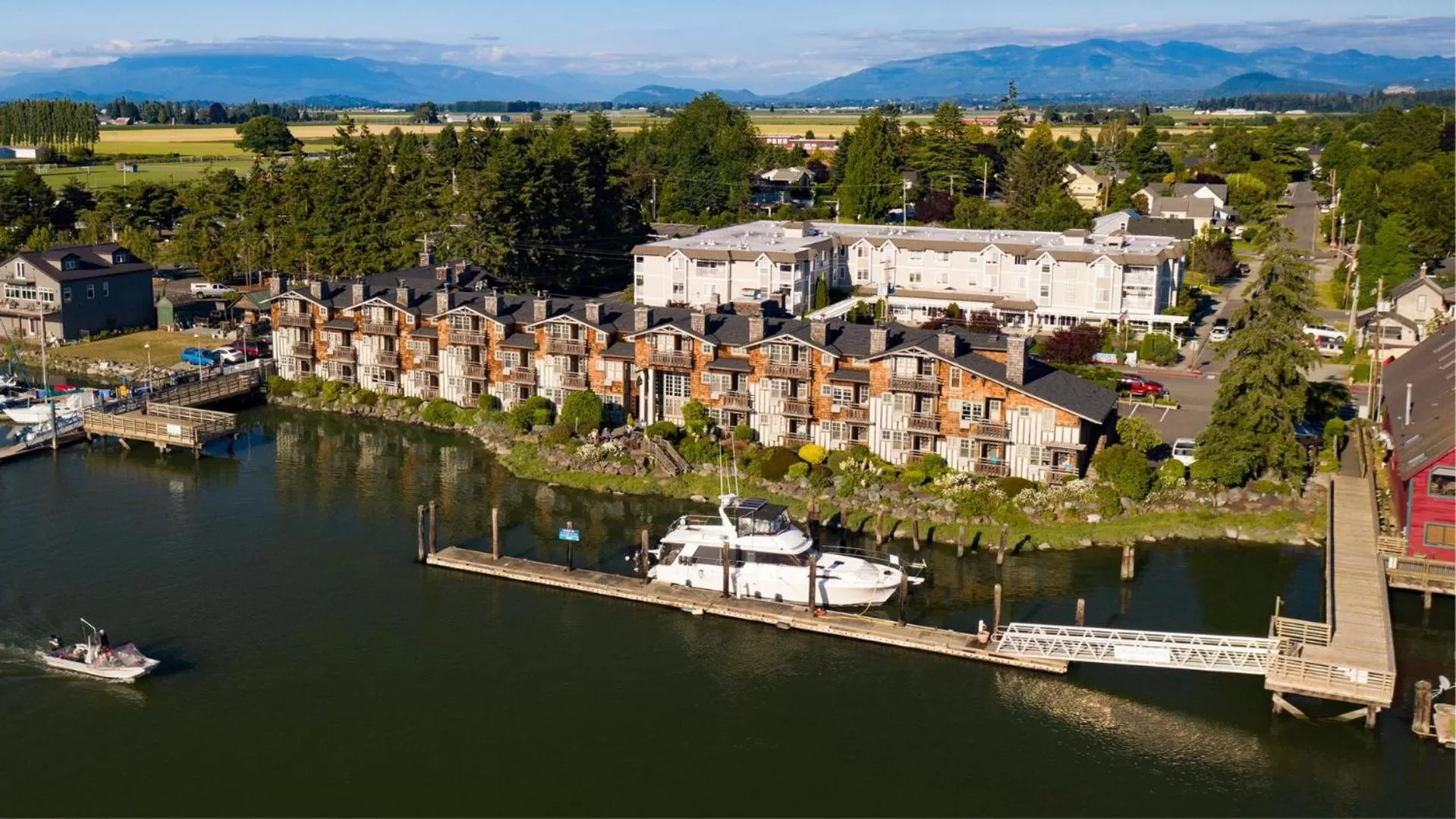 Bird's eye view in La Conner Channel Lodge